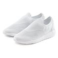lascana sneakers slip-in van comfortabele mesh met lichte glans-look wit