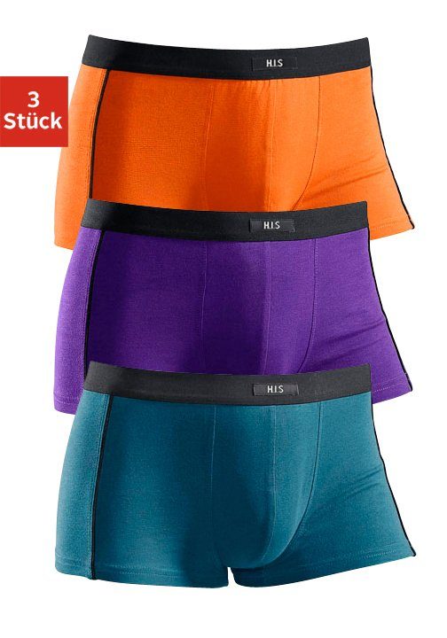 H.I.S Hipster strak zittende boxershorts van katoenmix (set, 3 stuks)