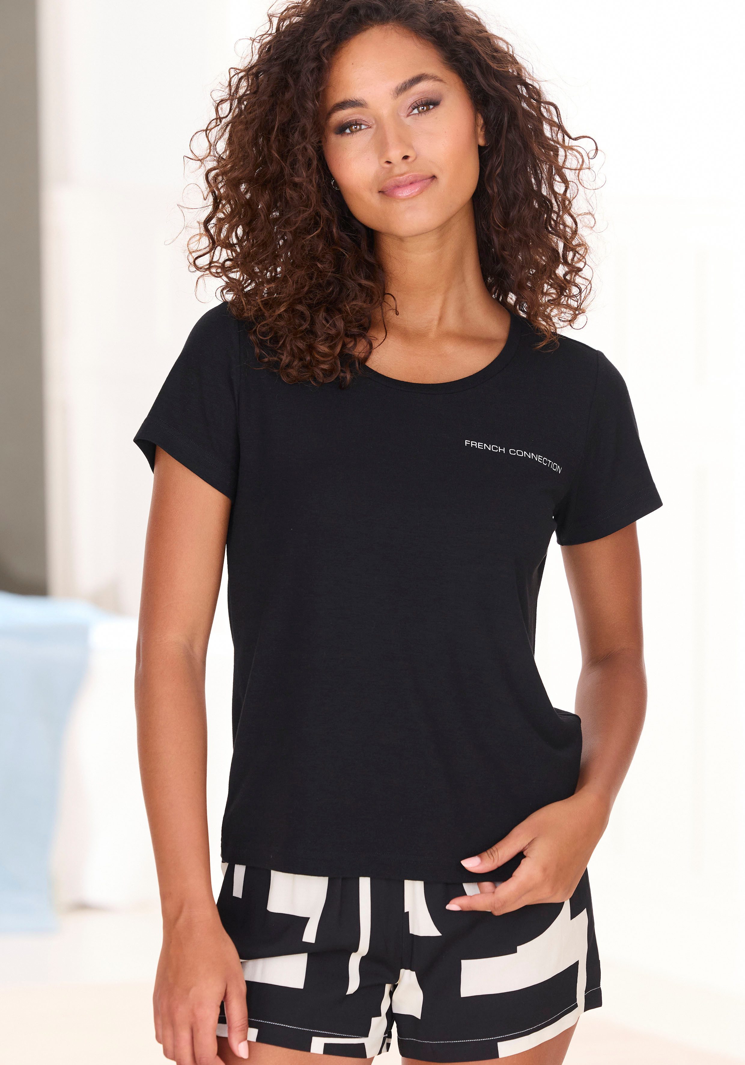 French Connection T-shirt met kleine logoprint op borsthoogte