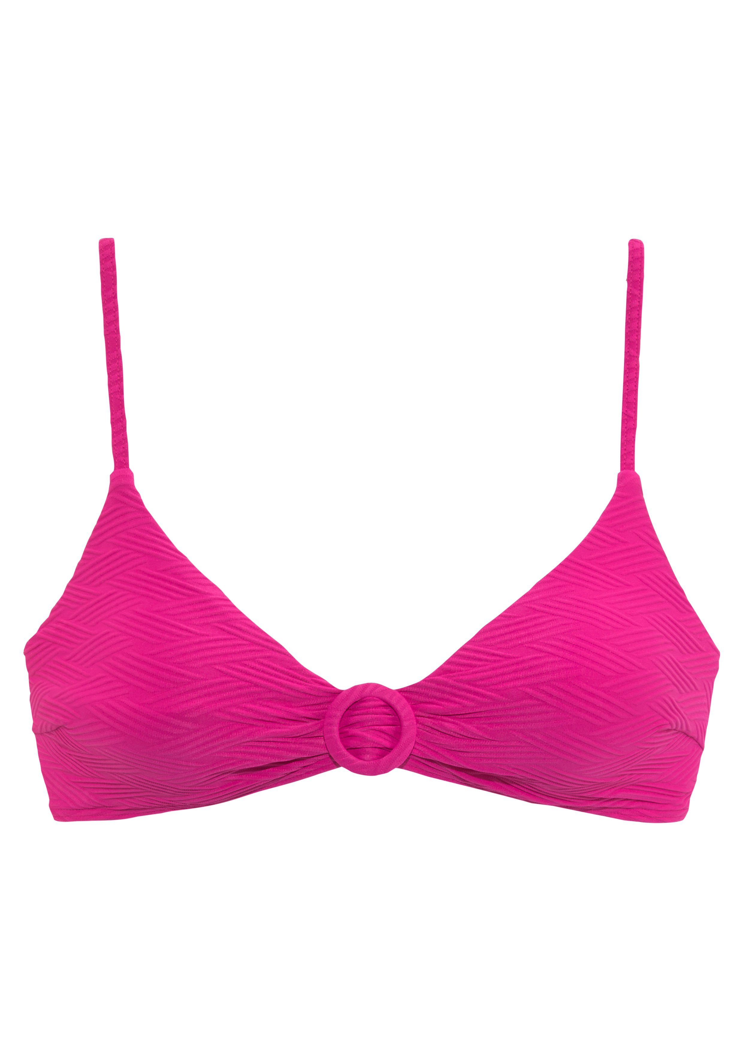 Sunseeker Triangel-bikinitop Loretta met structuurpatroon bikini's maat 36 roze