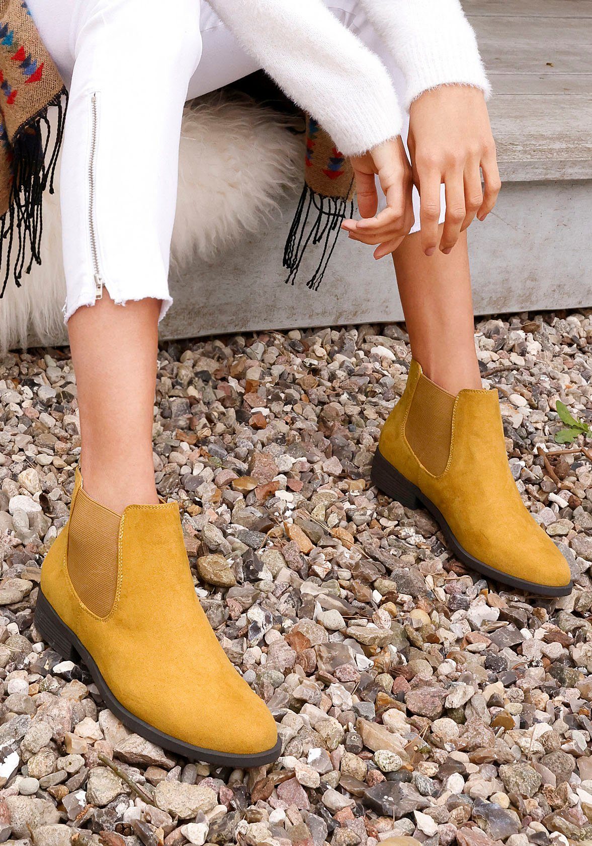 Vivance Chelsea-boots comfortabel om in te glijden, vegan enkellaarsjes