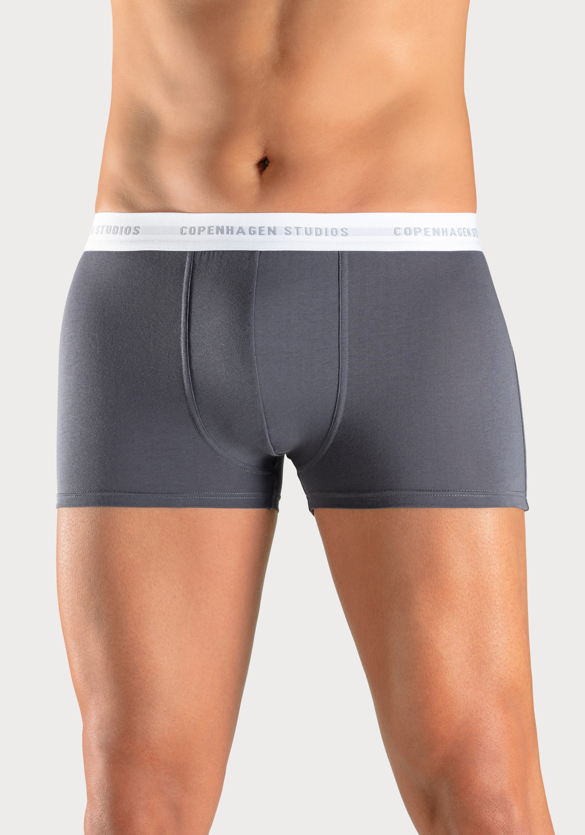 Copenhagen Studios Boxershort voor heren met witte logo-tailleband (3 stuks) heren maat XL grijs