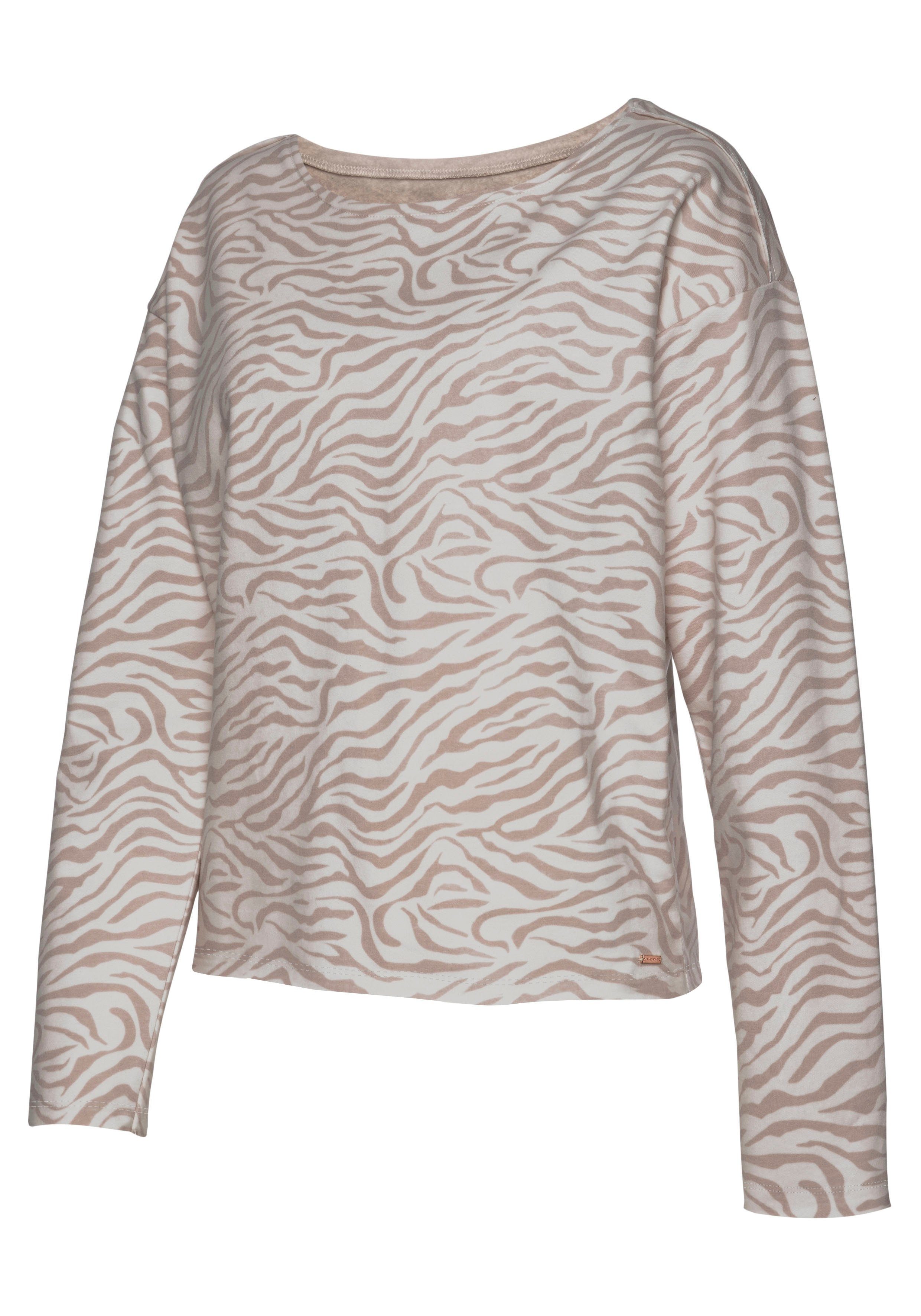 Lascana Sweatshirt / Shirt met lange mouwen Langarmshirt in losse pasvorm, loungewear