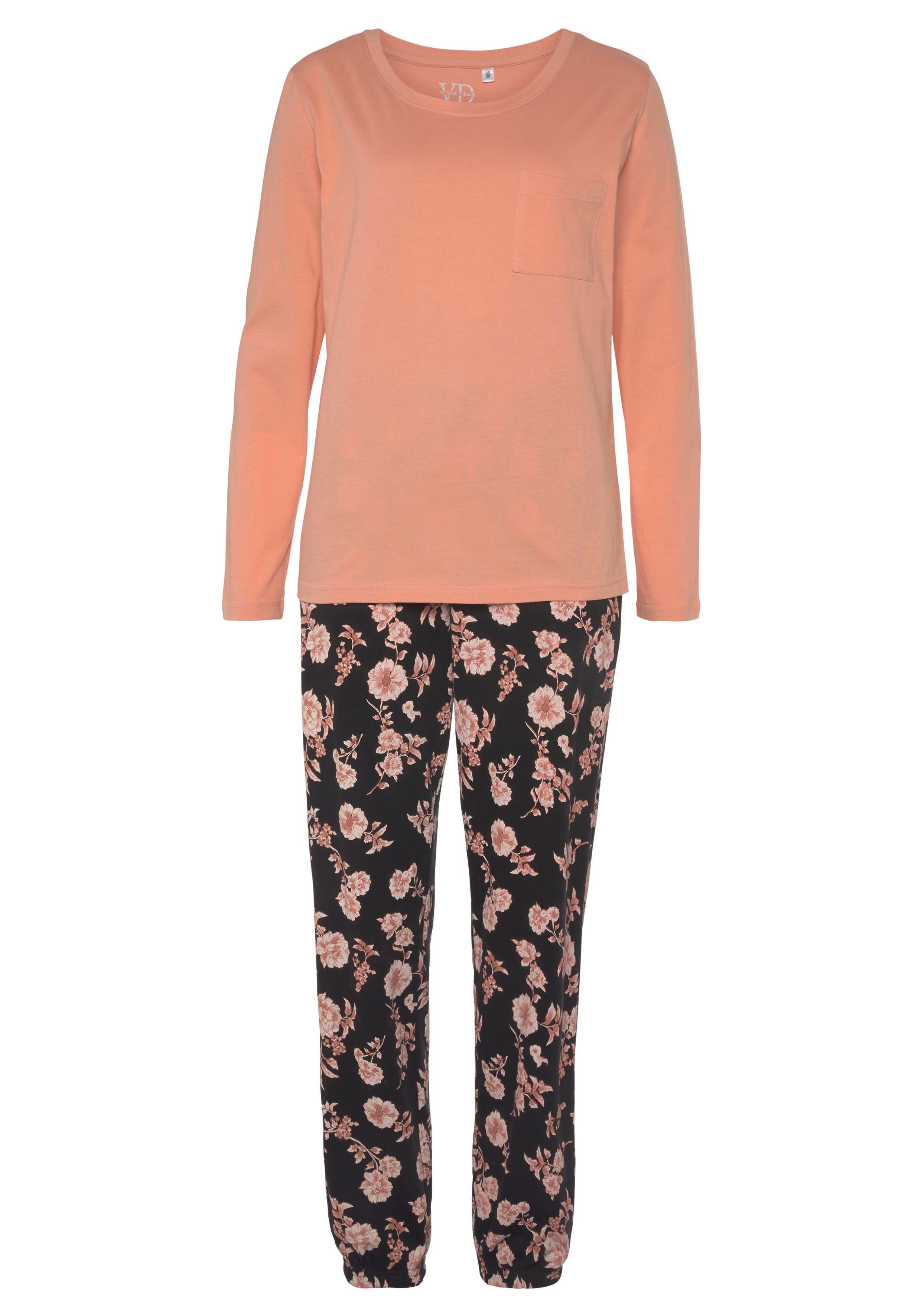 Vivance Dreams Pyjama met mooie natuurprint (2-delig) pyjama's maat 44/46 zwart