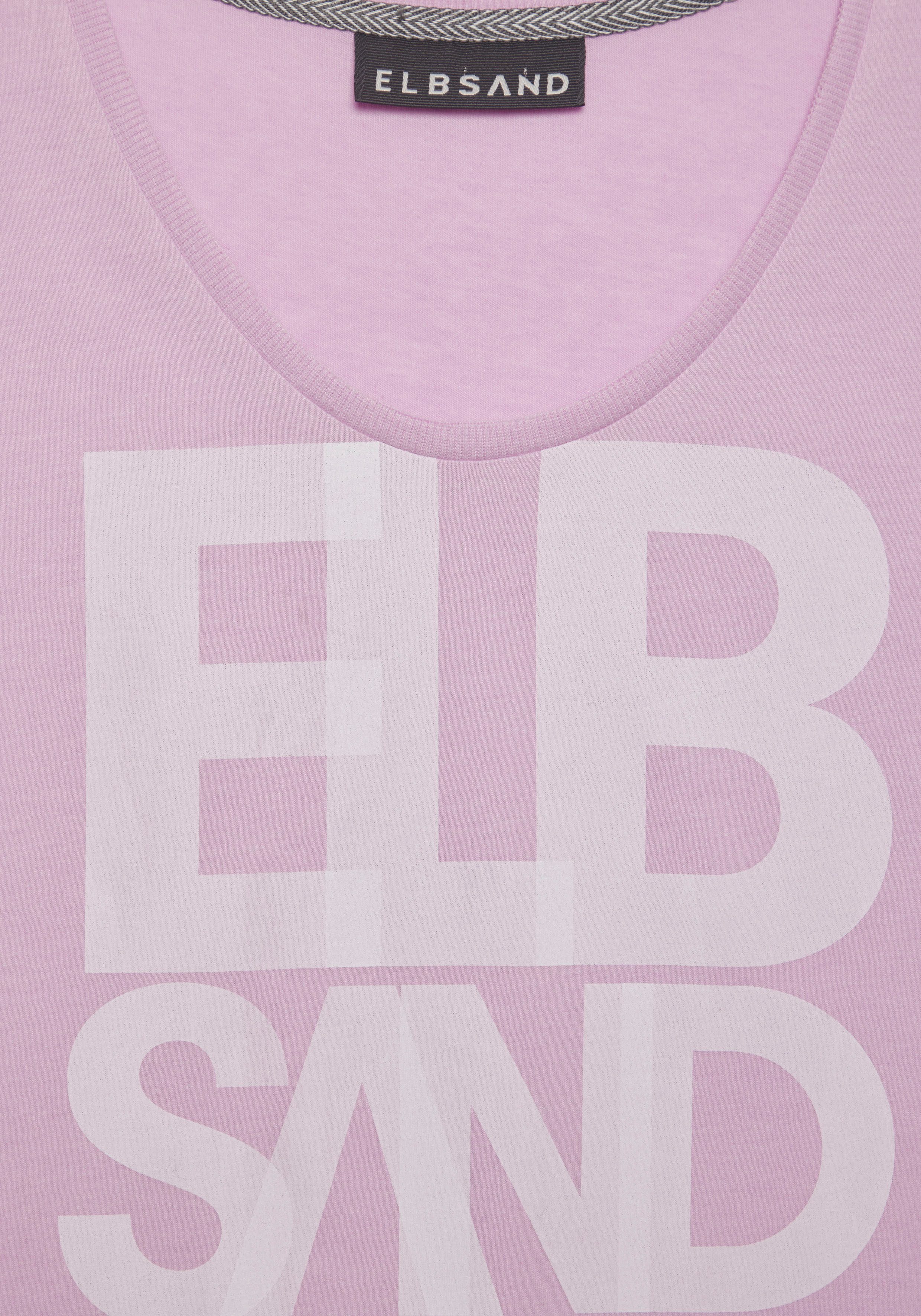 Elbsand T-shirt Eldis met logoprint, korte mouwen shirt van katoenmix, sportief-casual
