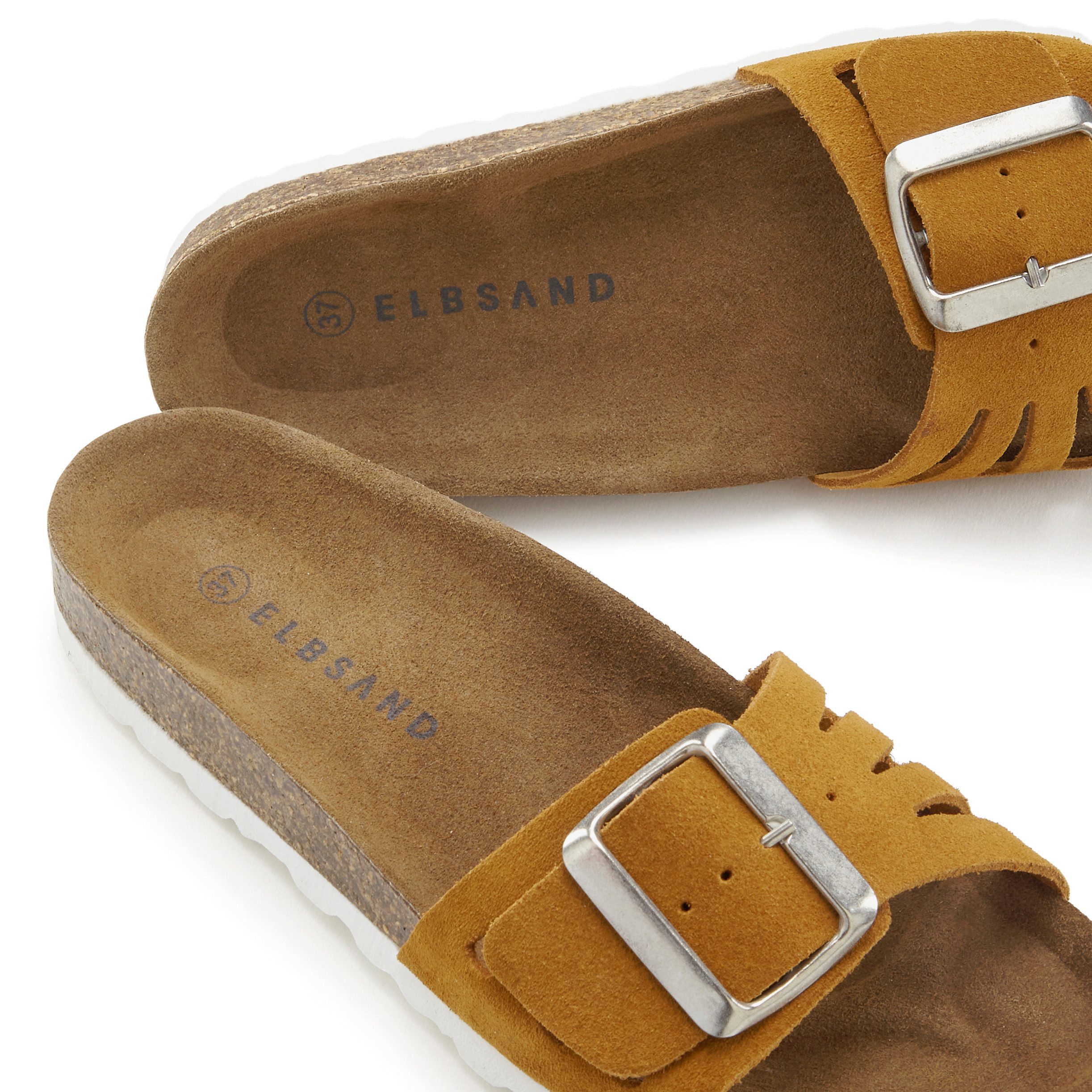 Elbsand Slippers Mule, Sandalen, open schoen van hoogwaardig leer met zacht comfortkurk voetbed