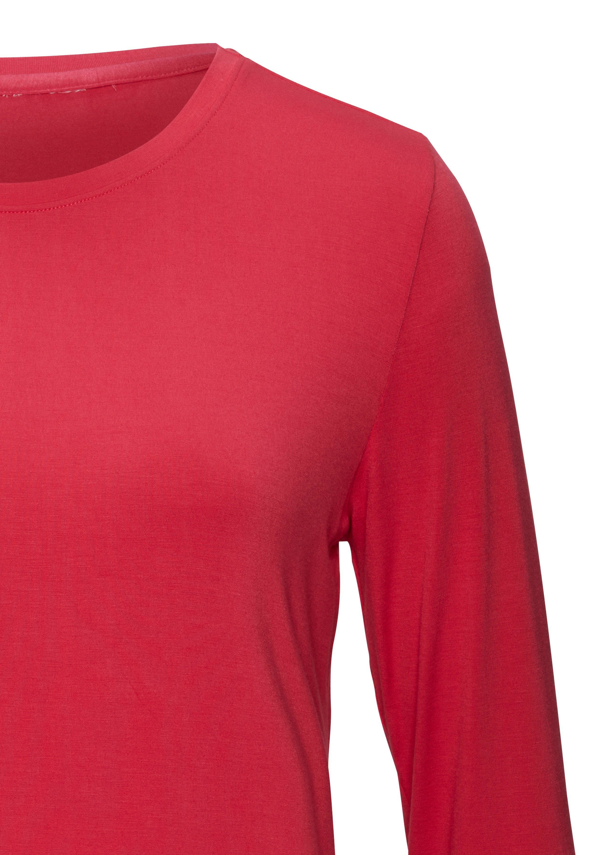 Lascana Shirt met lange mouwen Van zachte viscose-stretch van zachte viscosekwaliteit