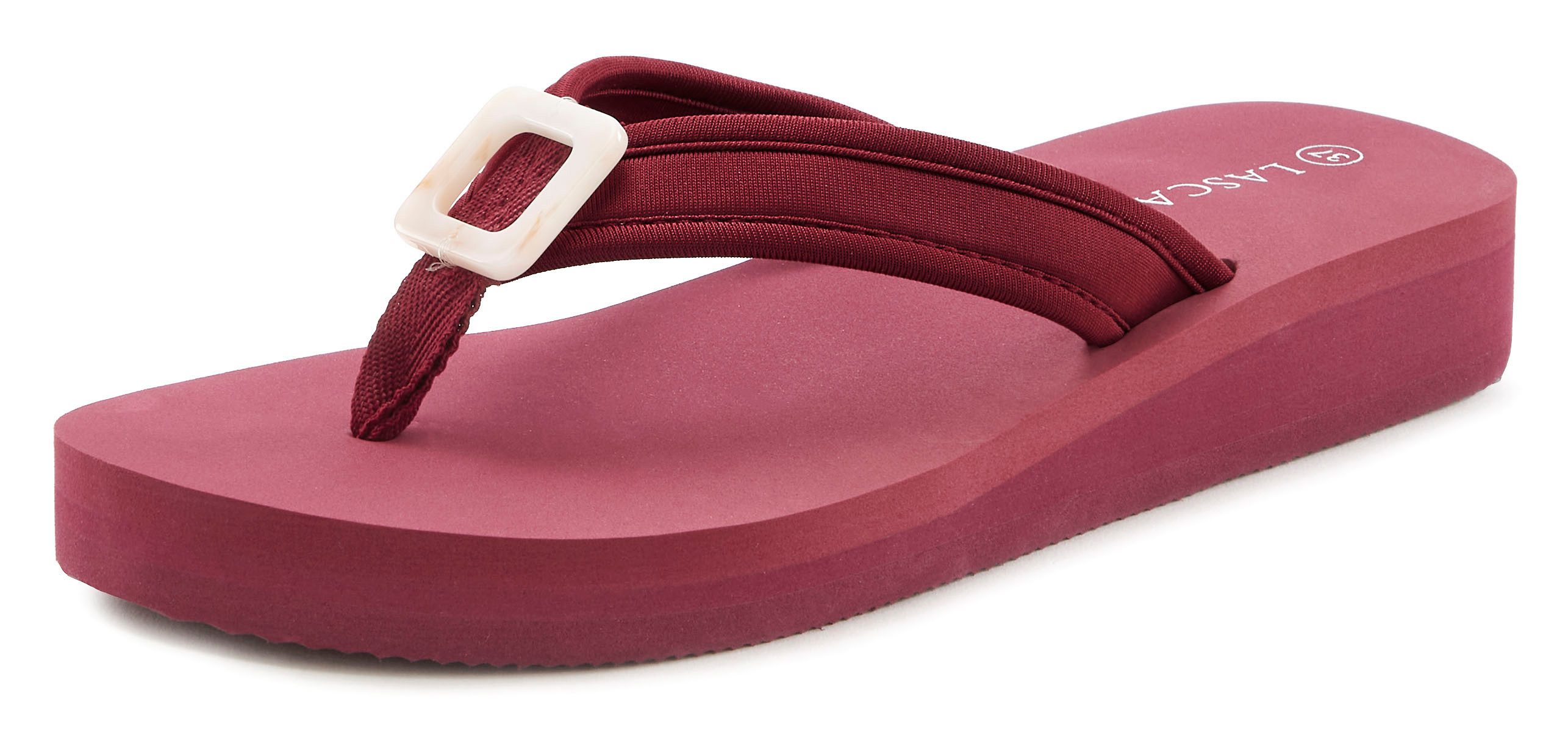 Lascana Badslippers Sandaal, pantoffel, badslipper met decoratieve applicatie VEGAN