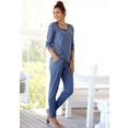 arizona pyjama in gemêleerde kwaliteit met knoopsluiting blauw