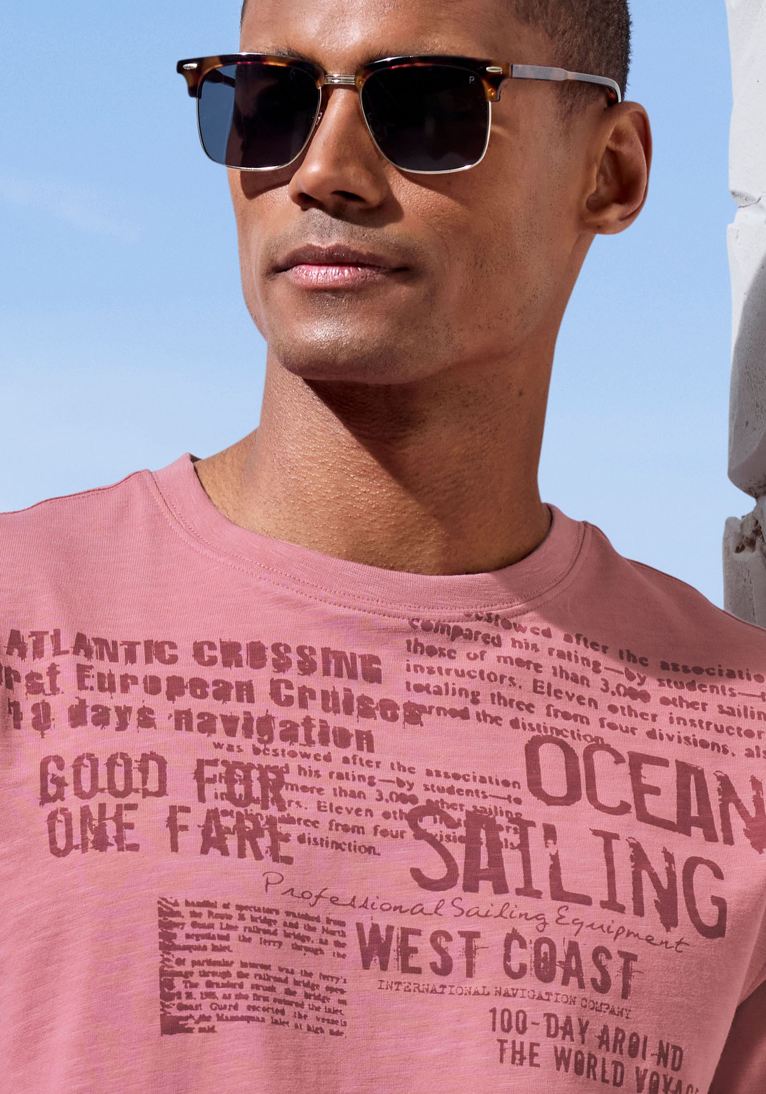 John Devin T-shirt Met print Regular-fit, van slub-kwaliteit, met print
