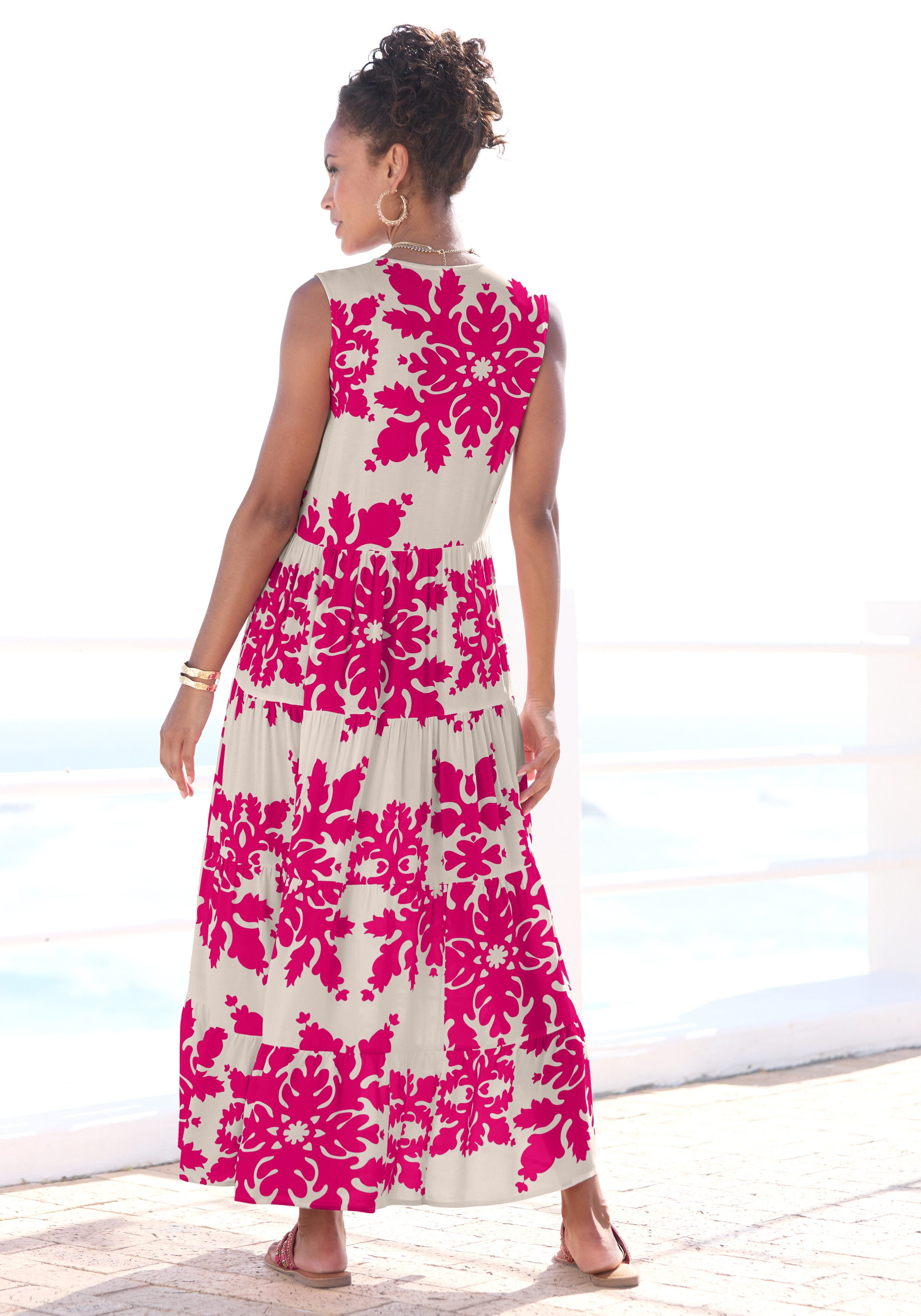 Vivance Maxi-jurk met volants, zomerjurk
