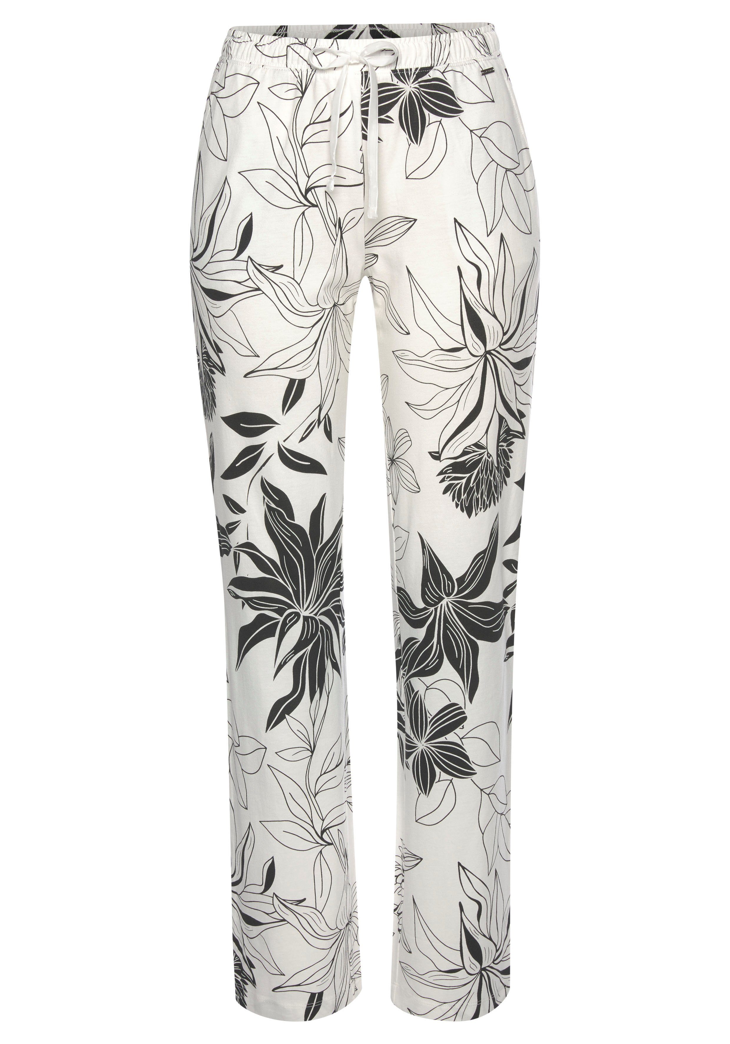 Lascana Pyjamabroek met bloemenprint pyjama's maat 32/34 wit
