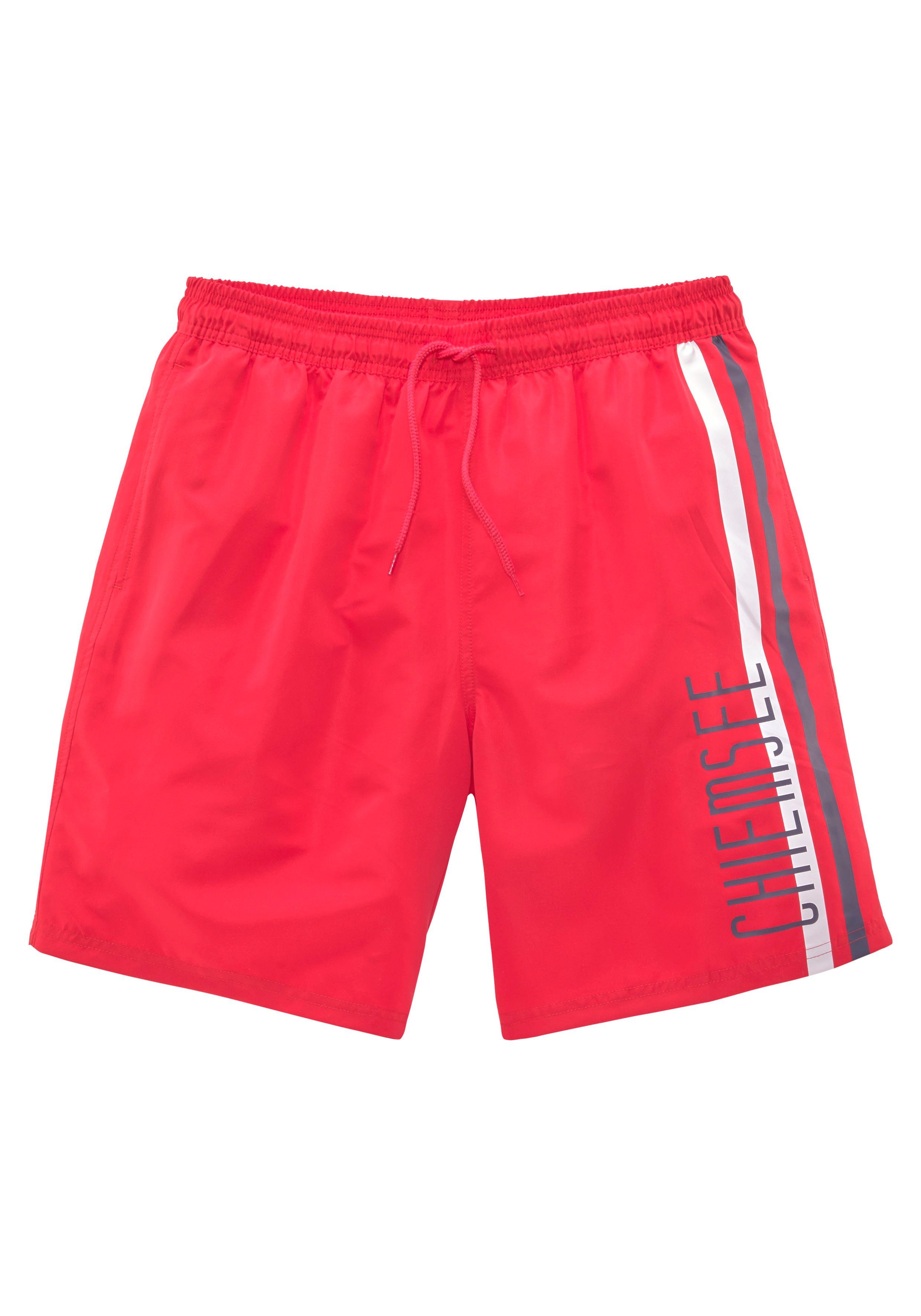 Chiemsee Zwemshort in 2 lengten en met merkopschrift heren maat XXL (58/60) rood
