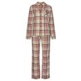 h.i.s pyjama met ruitmotief all-over van flanel geel