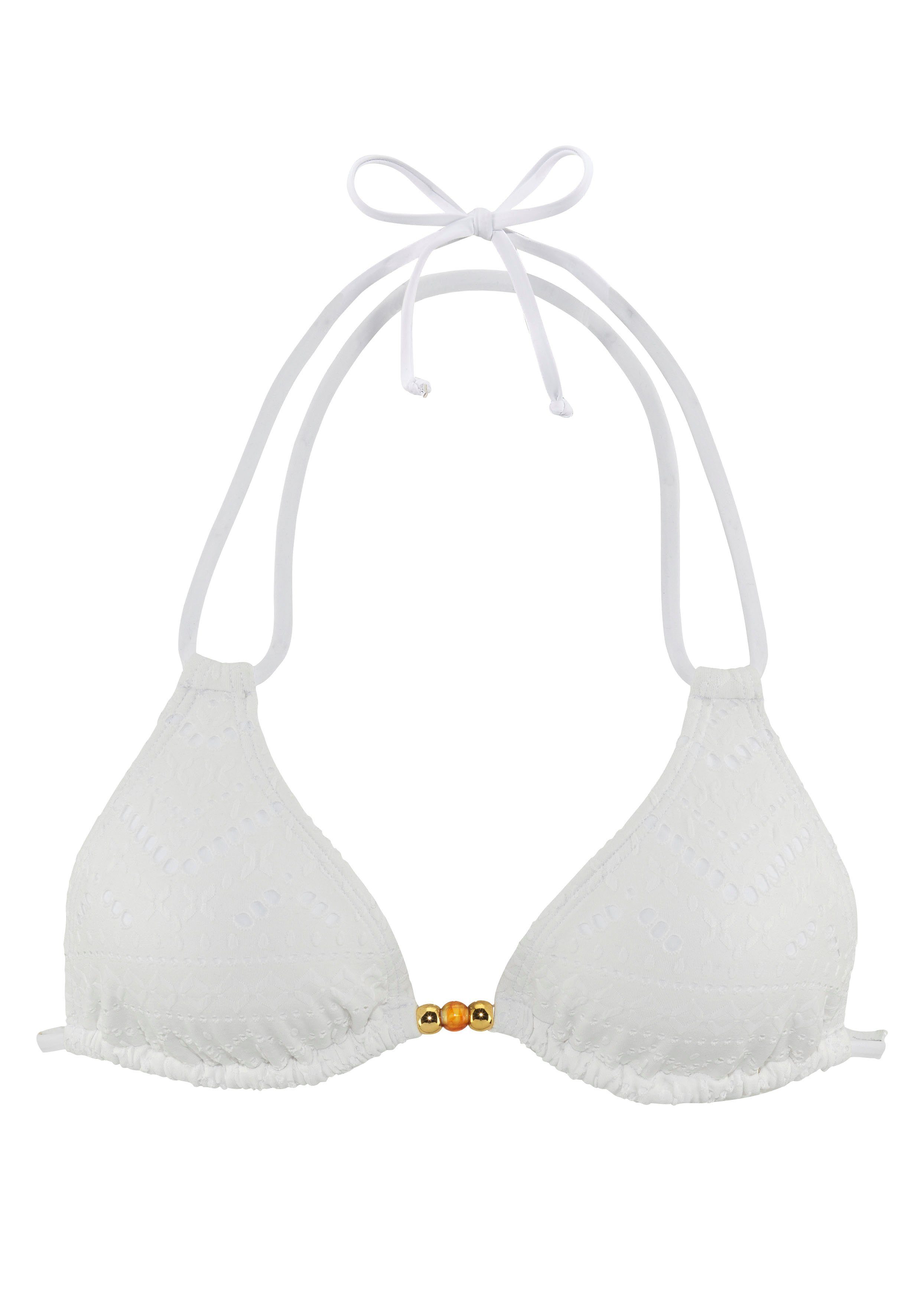 Lascana Triangel-bikinitop Omara met broderie anglaise