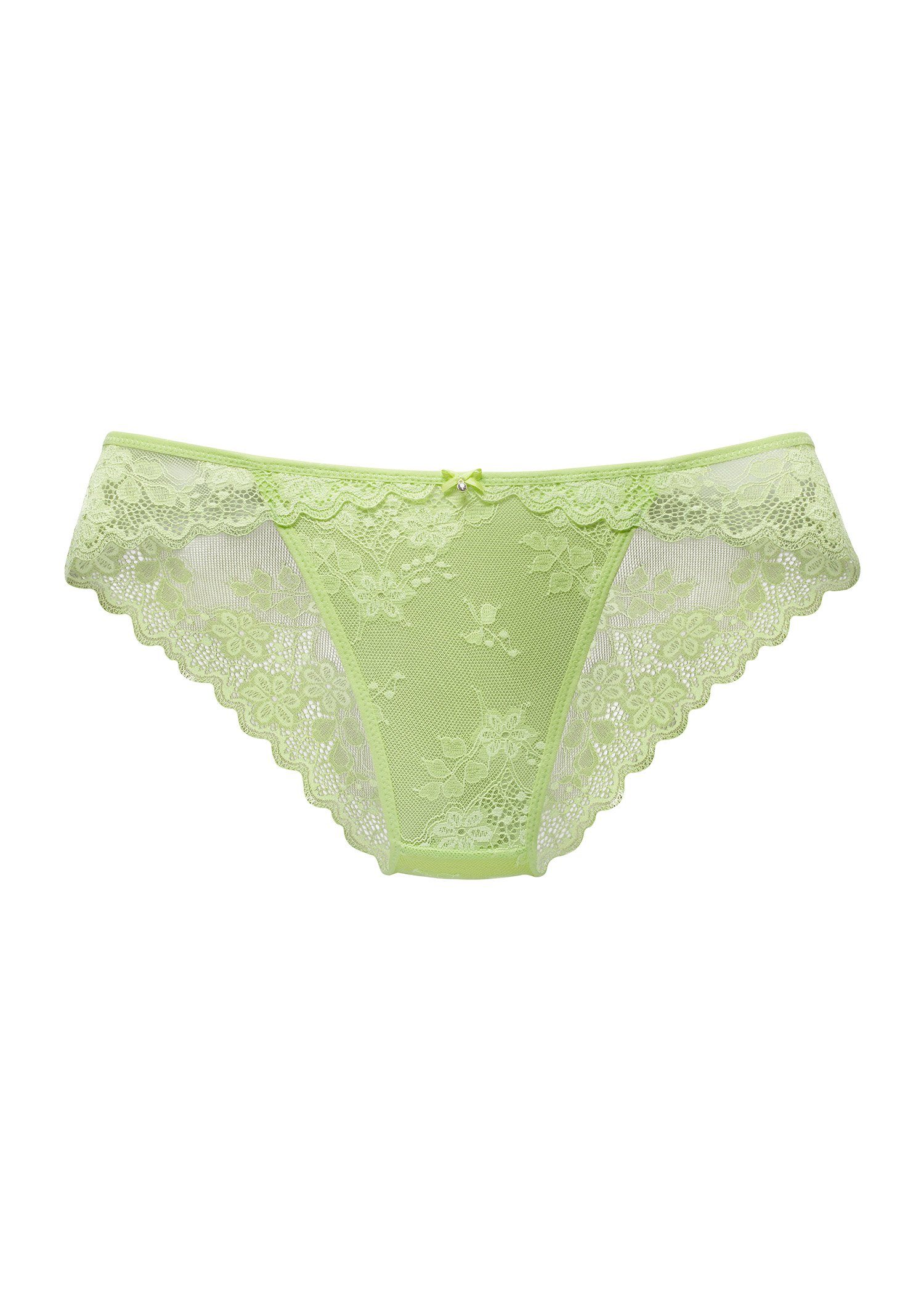 Vivance Slip van delicate jacquard-kant met edel accessoire