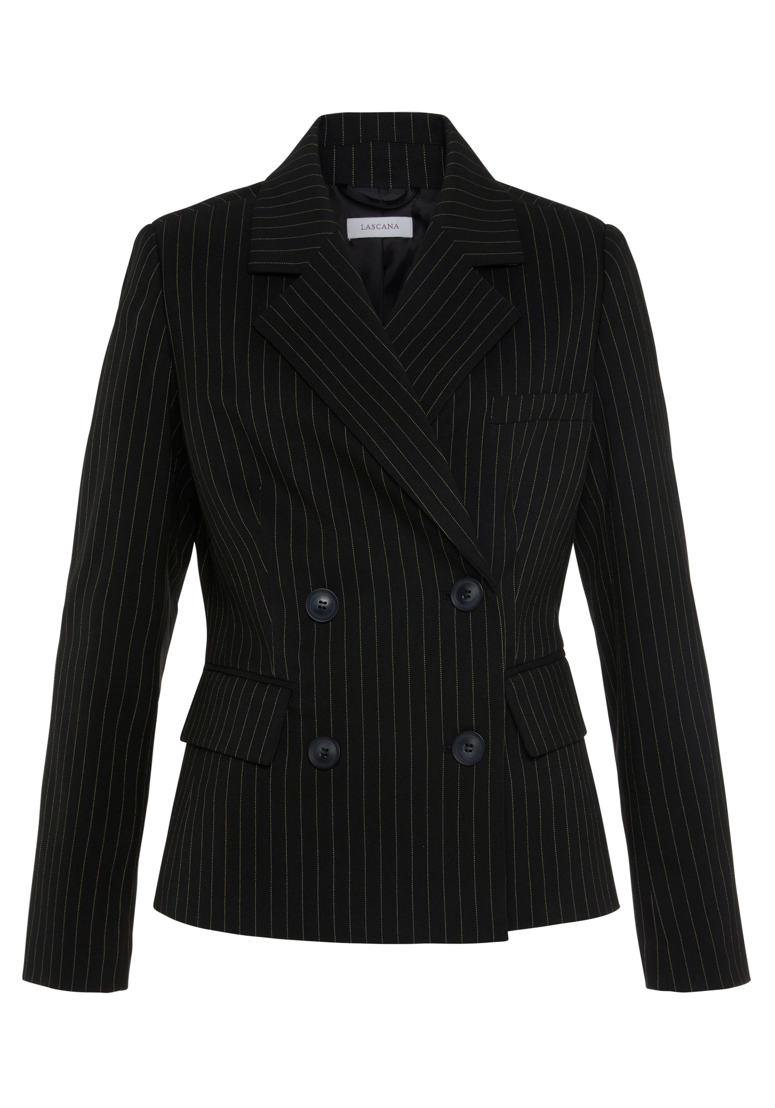 Lascana Korte blazer met dubbele knoopsluiting, damesblazer, sportief-elegant