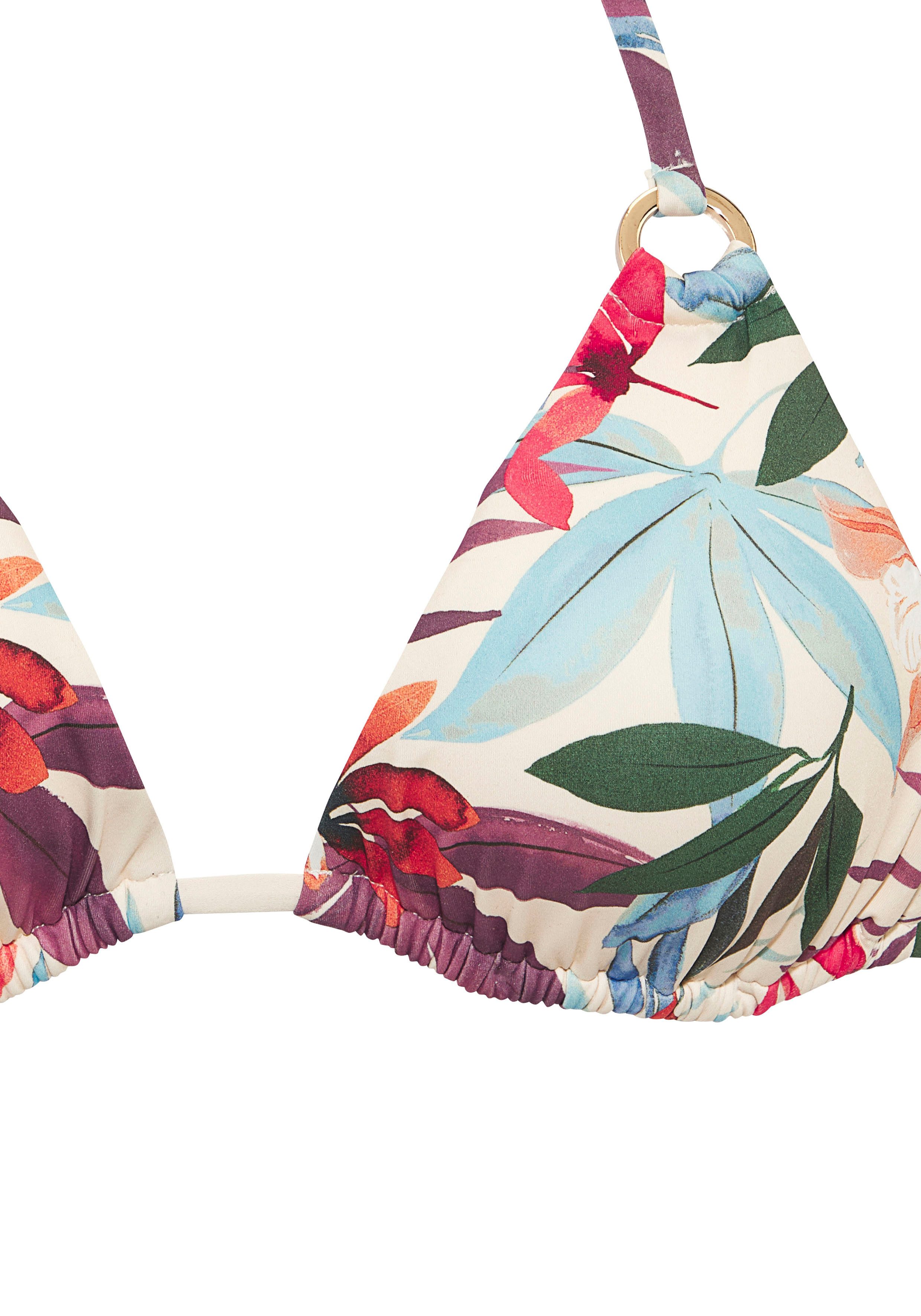 Lascana Triangel-bikinitop Imani met zomerse bladerenprint