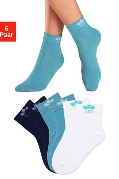 lico korte sokken met ingebreid logo in boord (6 paar) blauw