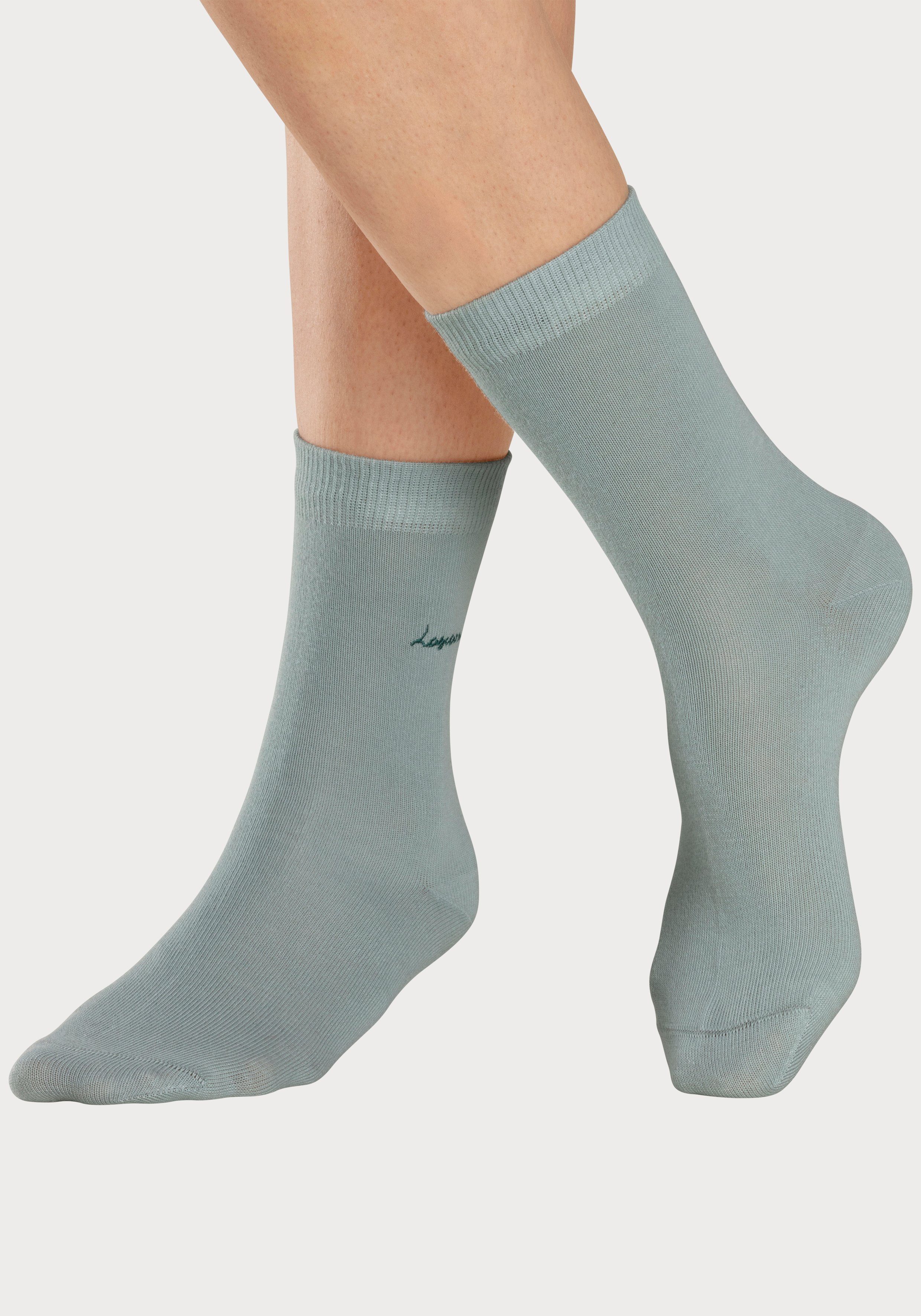 Lascana Basic sokken met hoogwaardig logoborduursel (box, 7 paar)