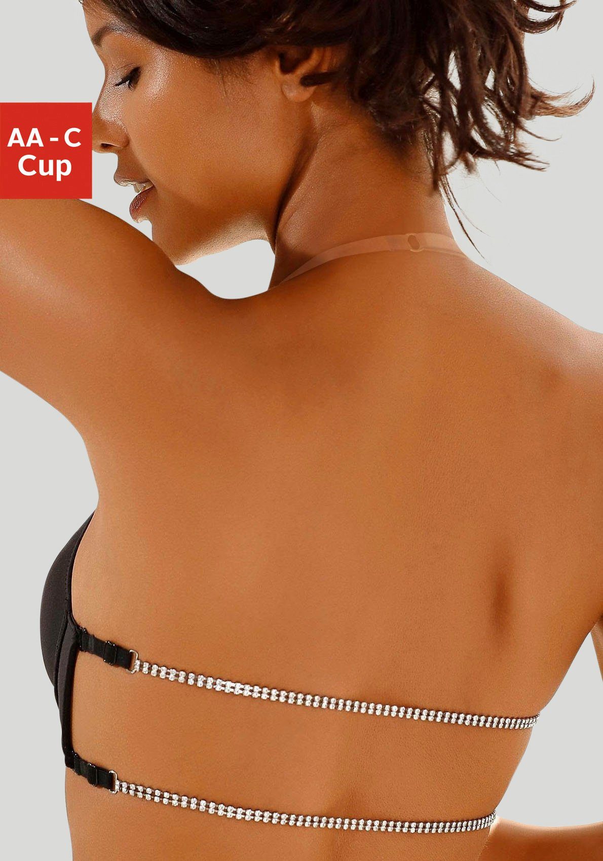 Lascana Push-up-bh met strasachterkant voor diepe ruglijn, sexy ondergoed  online kopen bij