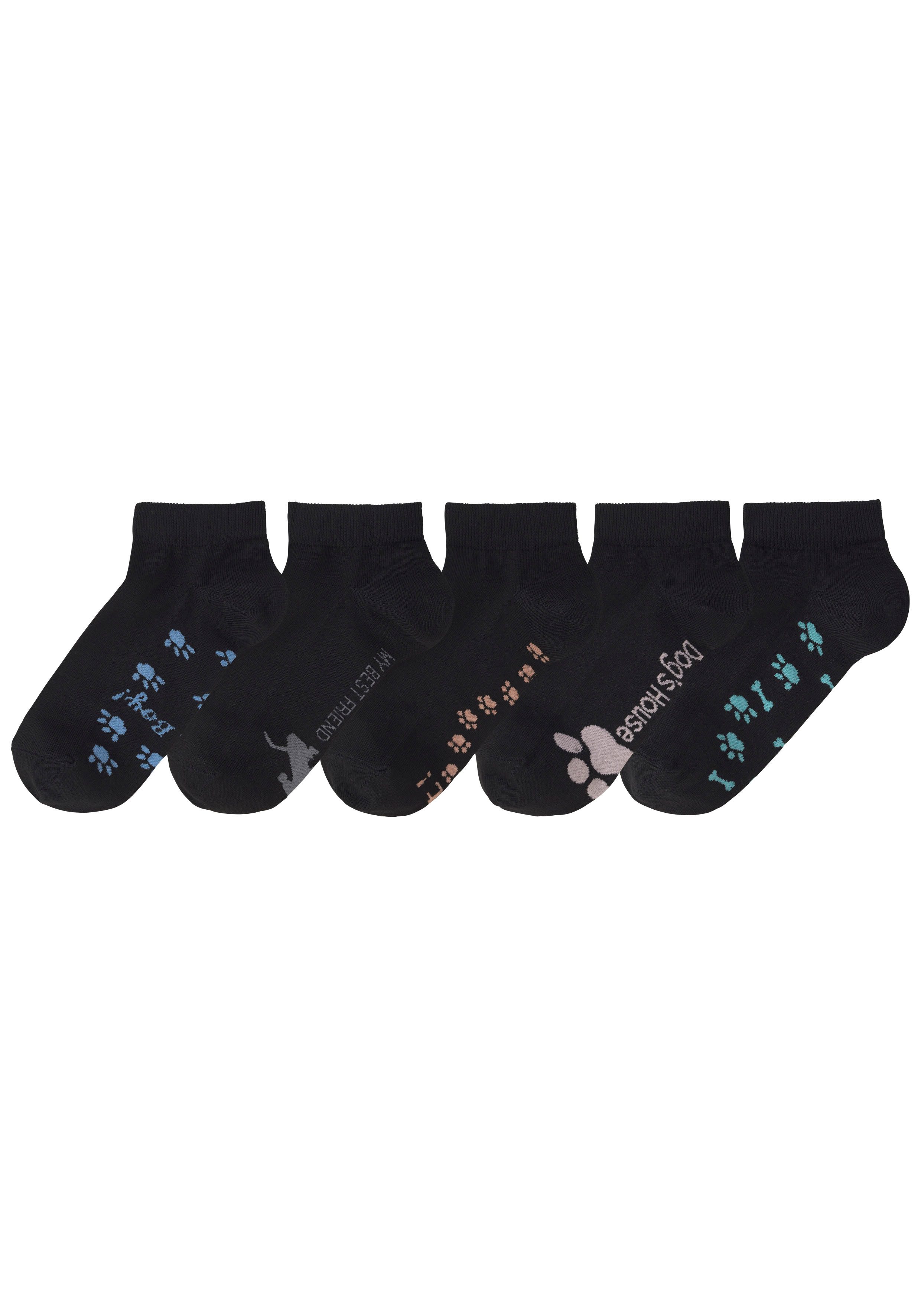 Arizona Sneakersokken met leuk potendesign onder de zool (set, 5 paar)
