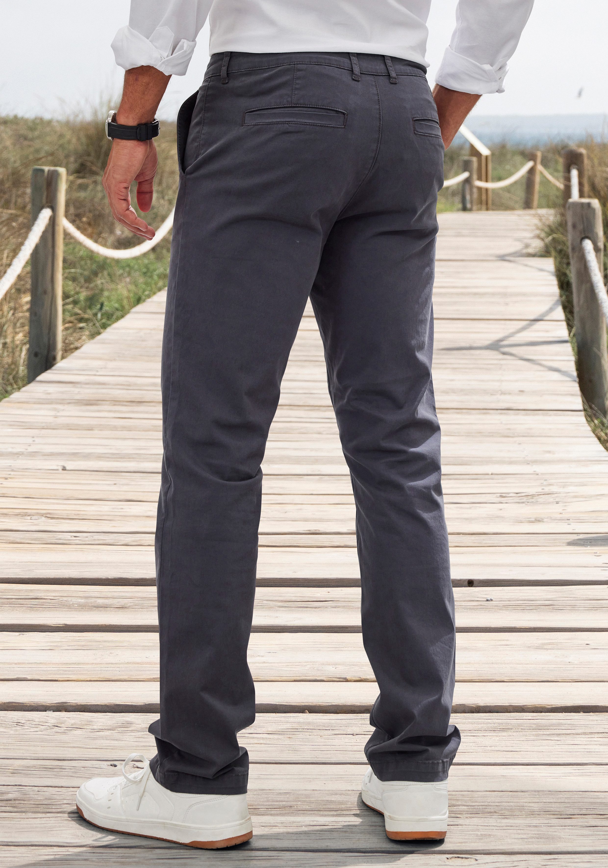 H.I.S Chino Regular fit lange broek, van elastische katoenkwaliteit