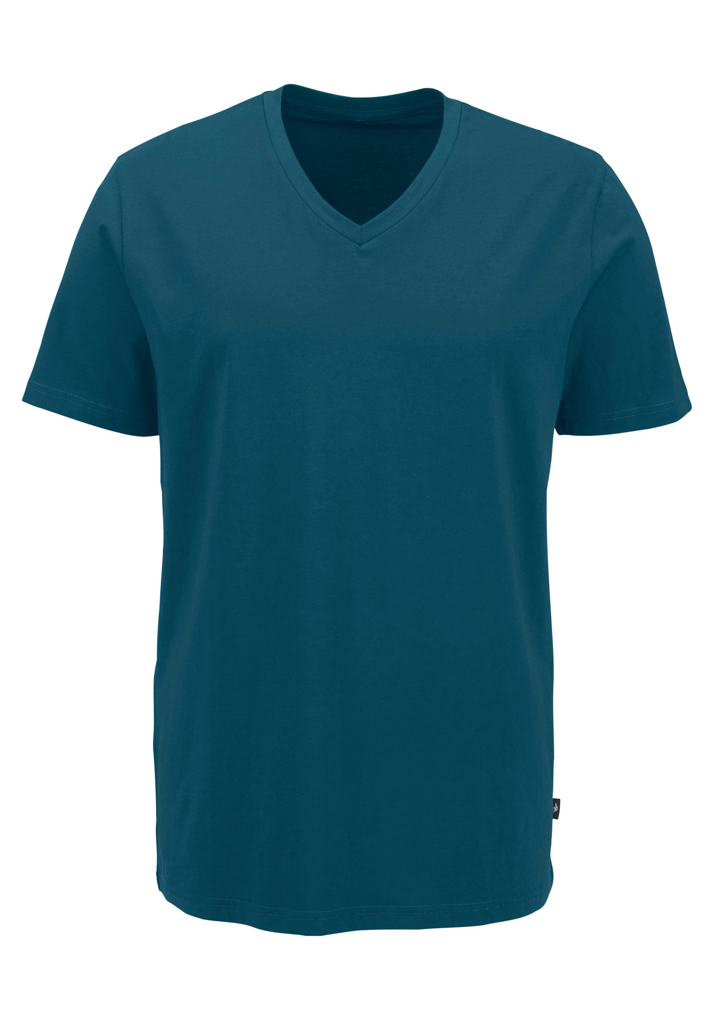 Bruno Banani T-shirt met v-hals, perfecte pasvorm, van elastisch katoen (3-delig, Set van 3)
