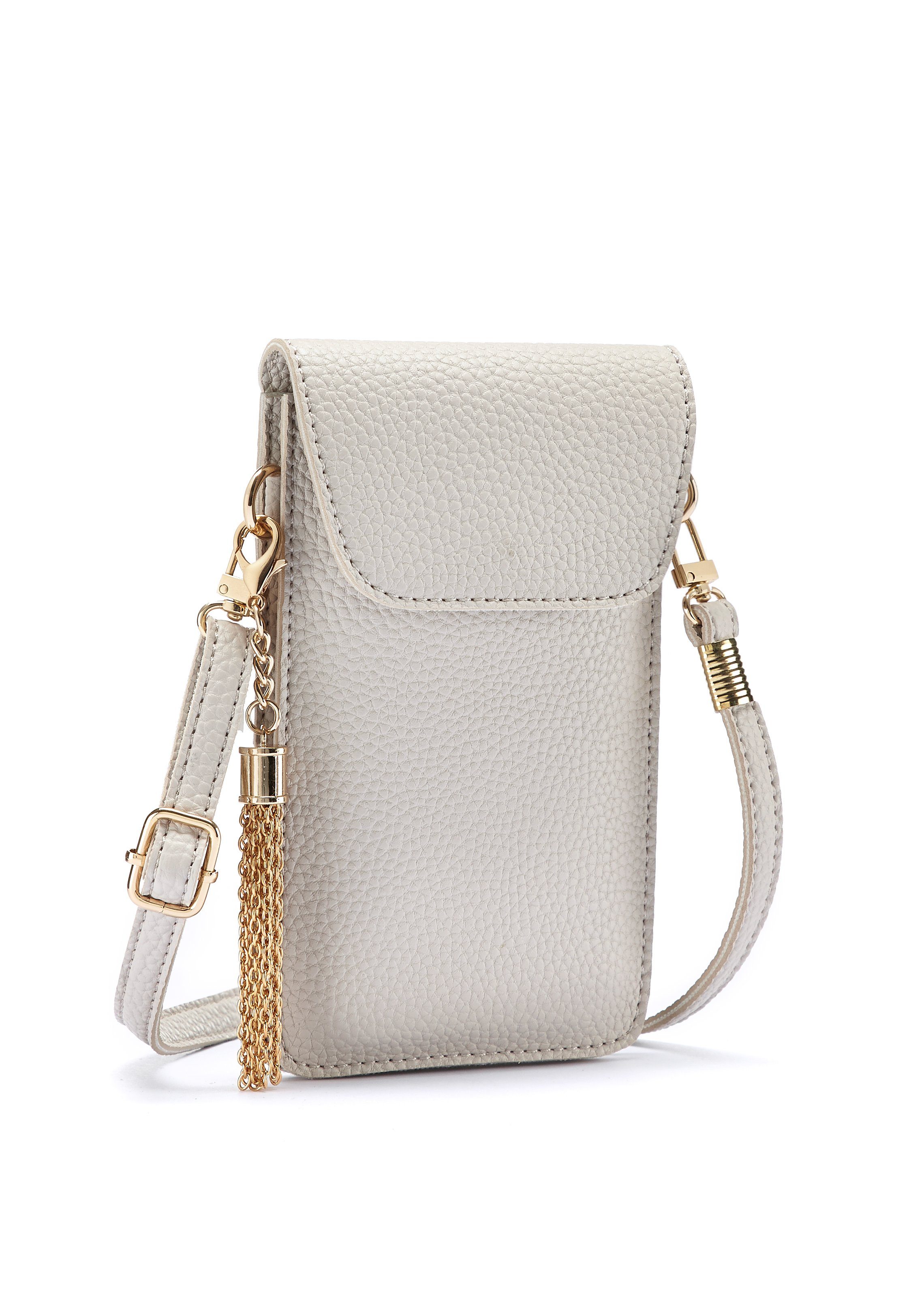 Lascana Schoudertas Gsm-tasje met kijkvenster, minibag, crossbody bag, vegan