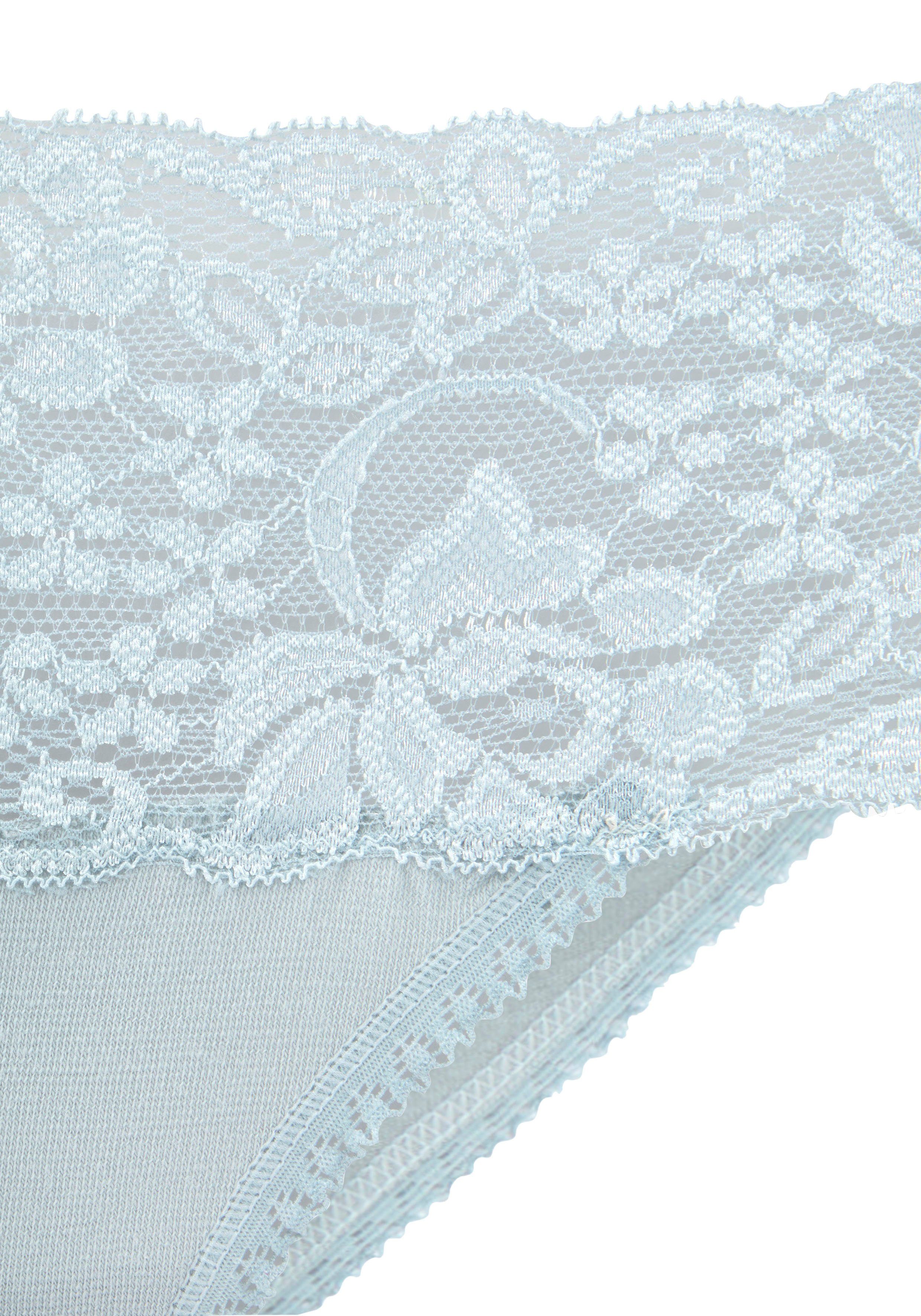 Vivance Brazilian slip van elastische katoen met florale kant (3 stuks)