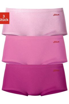 s.oliver red label beachwear hipster met logoprint opzij (3 stuks) roze