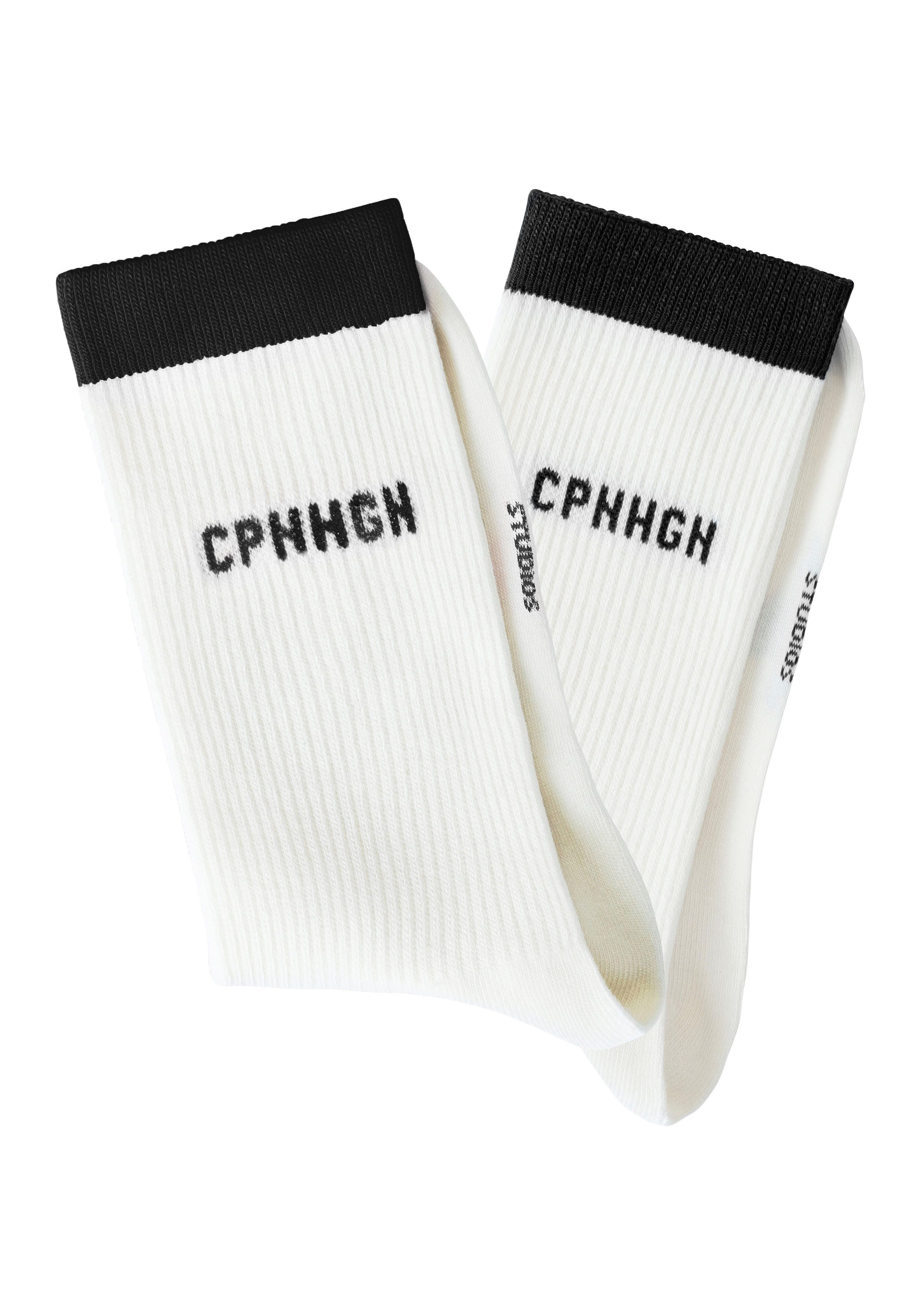 Copenhagen Studios Tennissokken met contrastkleurige band (set, 2 paar)