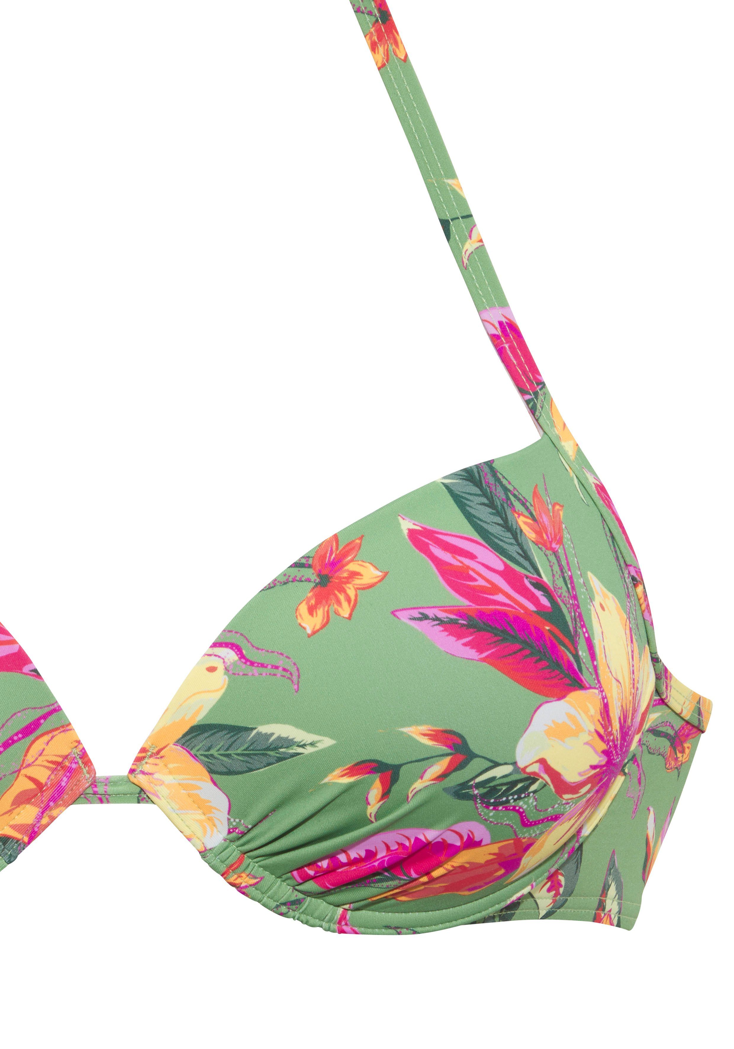 Lascana Push-upbikinitop MALIA met tropische print