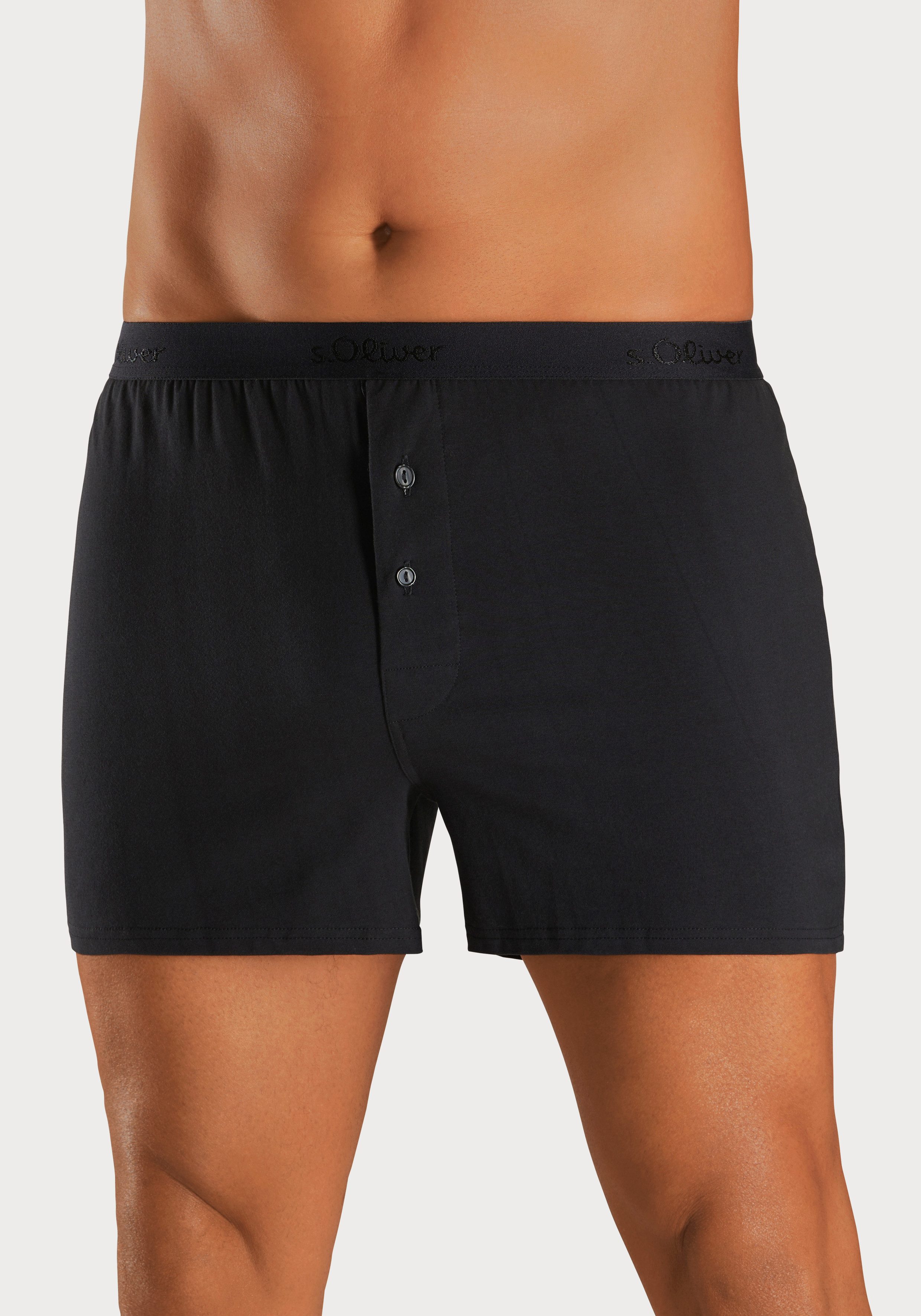 s.Oliver RED LABEL Beachwear Wijde boxershort unikleur en gedessineerd (set, 2 stuks)