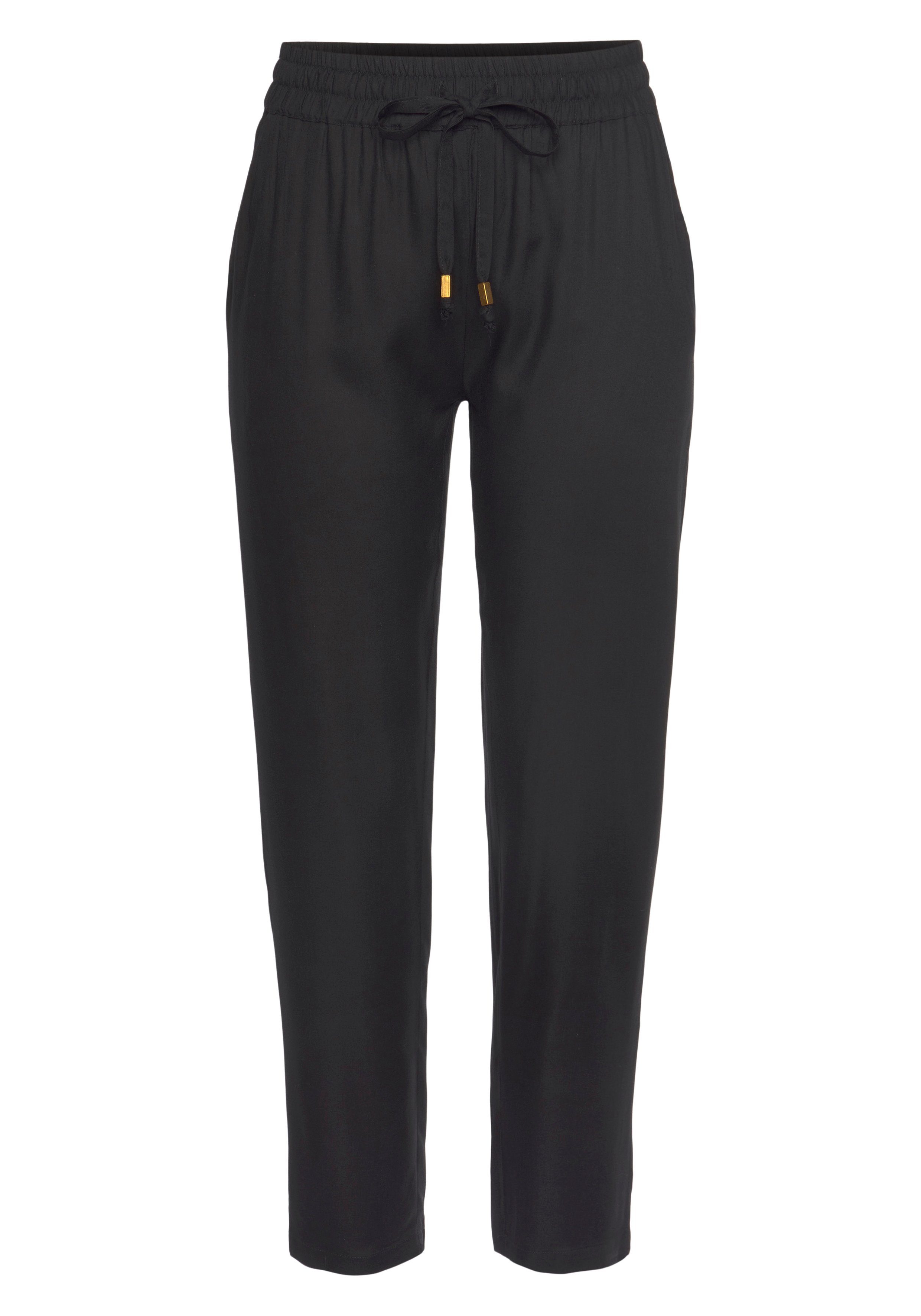 Lascana Comfortbroek van geweven viscose, smal model, zomerbroek, business look