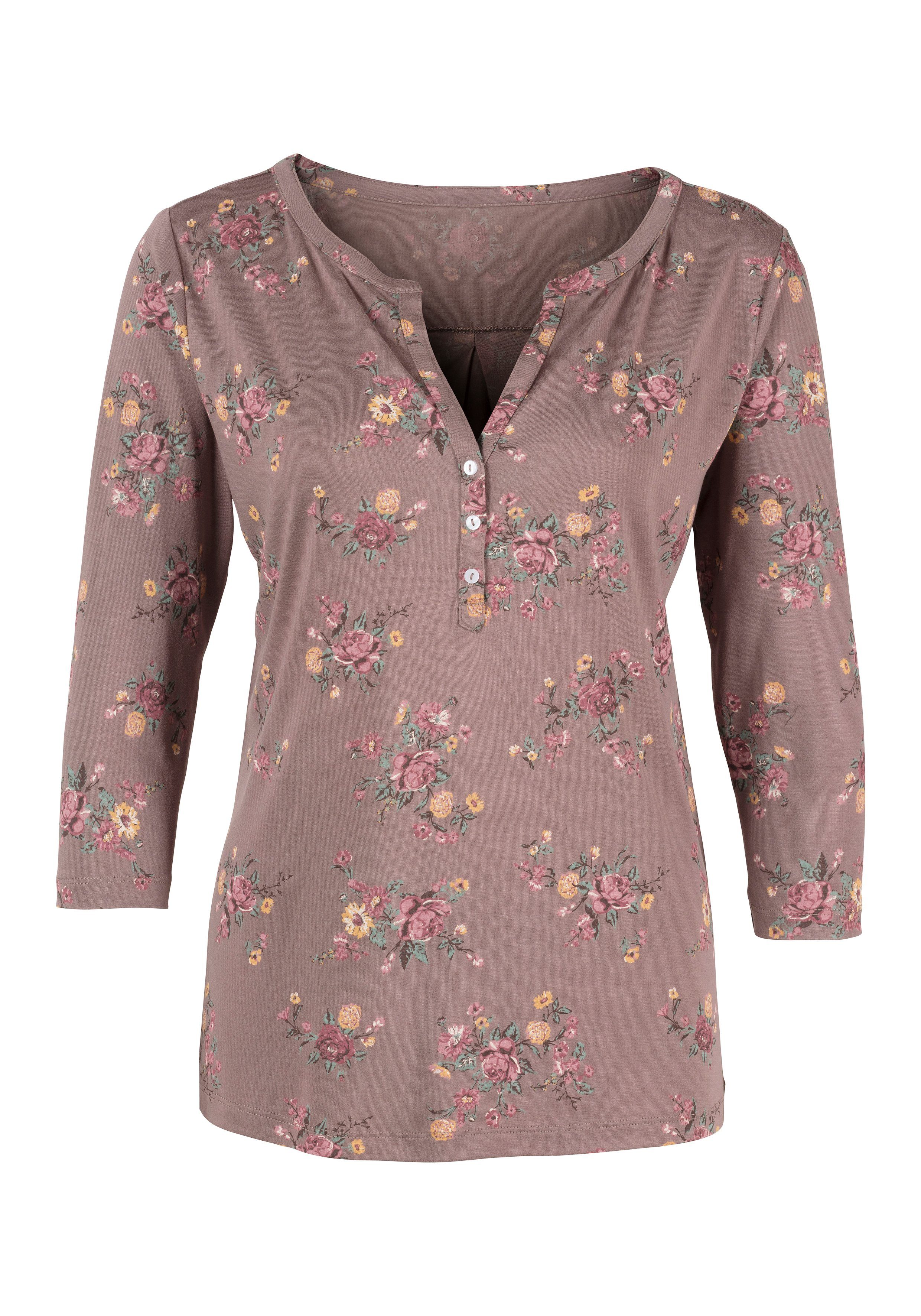 Lascana Shirt met 3/4-mouwen in modieuze blouse-look (Set van 2)