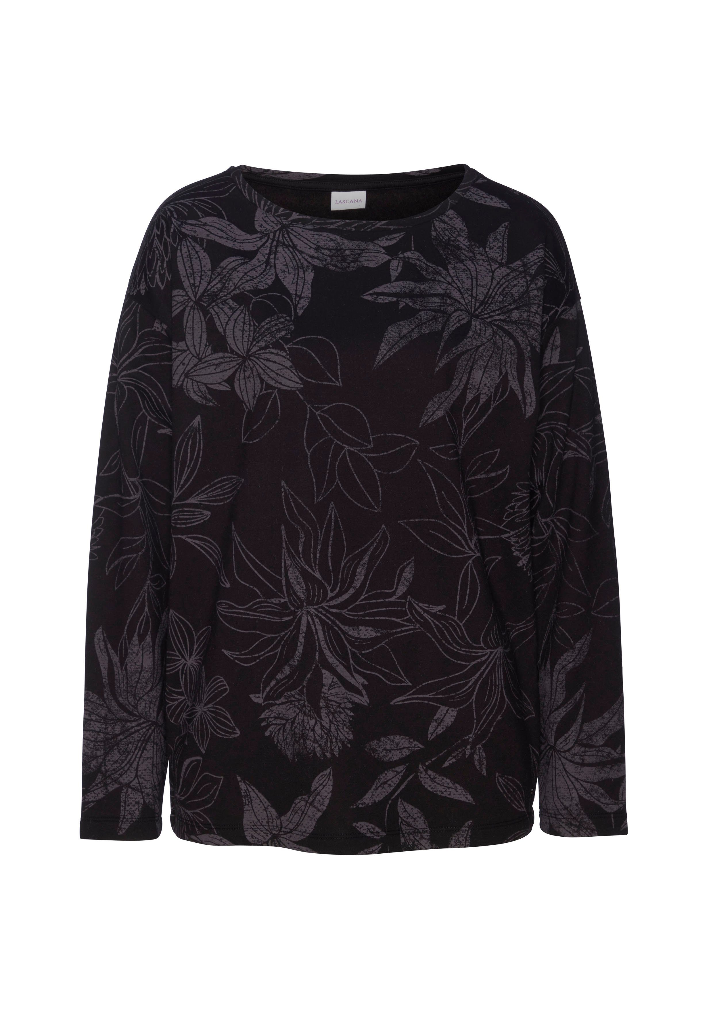 Lascana Sweatshirt met bloemen alloverprint, loungewear, loungepak