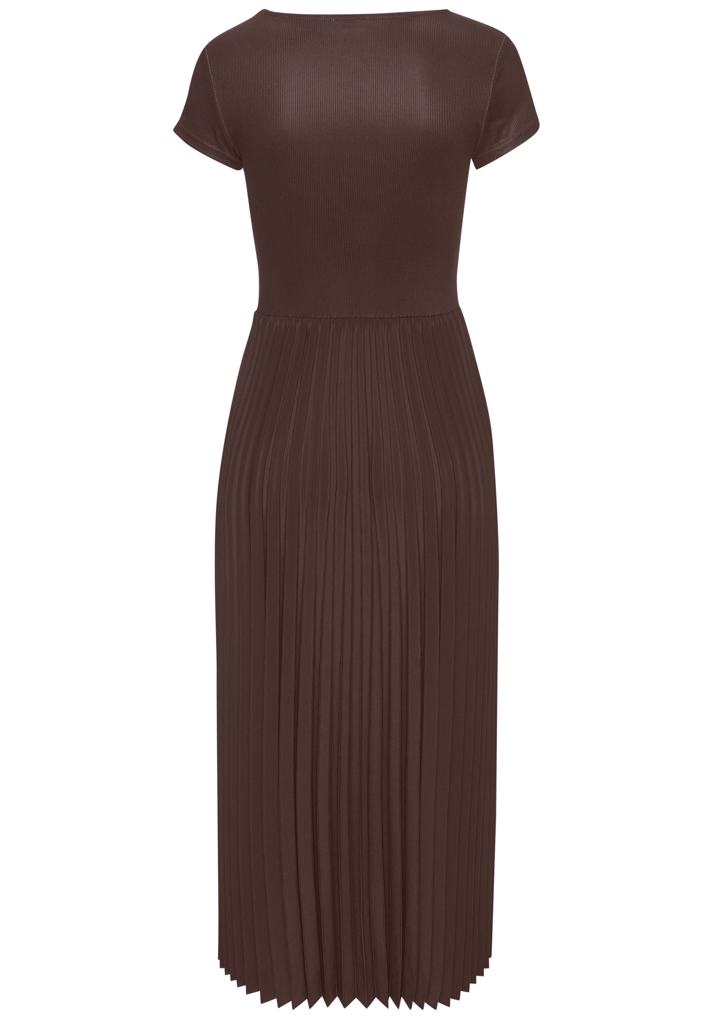 Lascana Midi-jurk met plissé rokdeel, basic, modieus