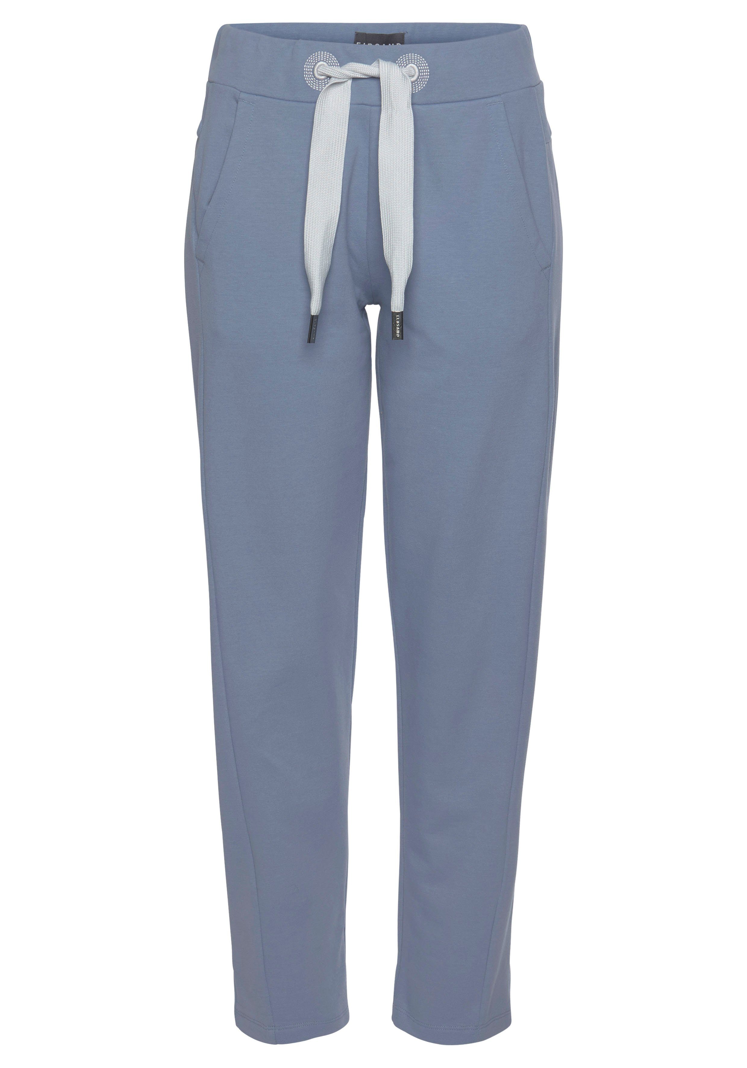 Elbsand Sweatbroek Brinja met logoprint op de tailleband en zakken, joggingbroek, loungebroek strandbroeken maat XXL (44) blauw