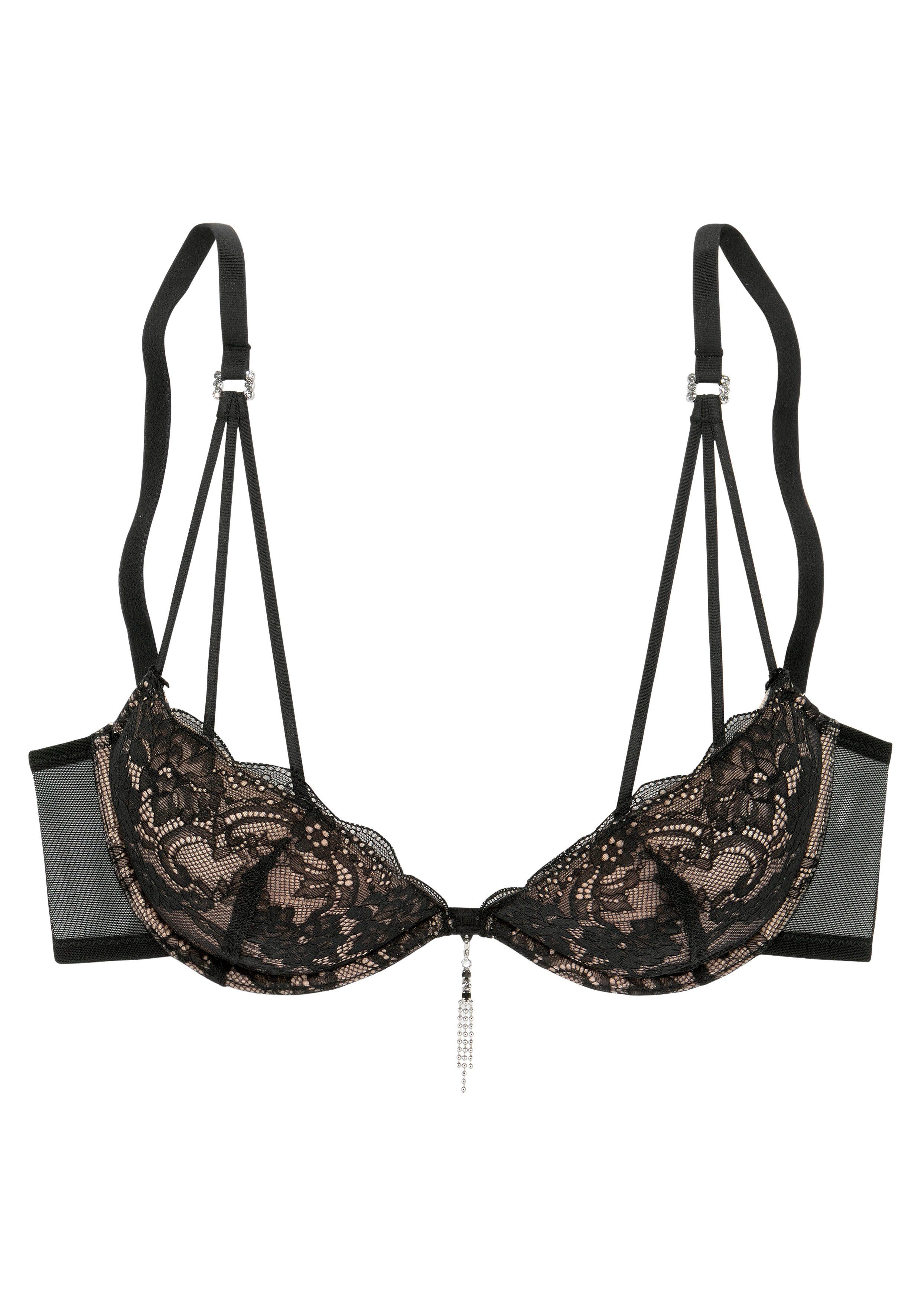 Lascana Push-up-bh met opvallend glitteraccessoire, sexy dessous