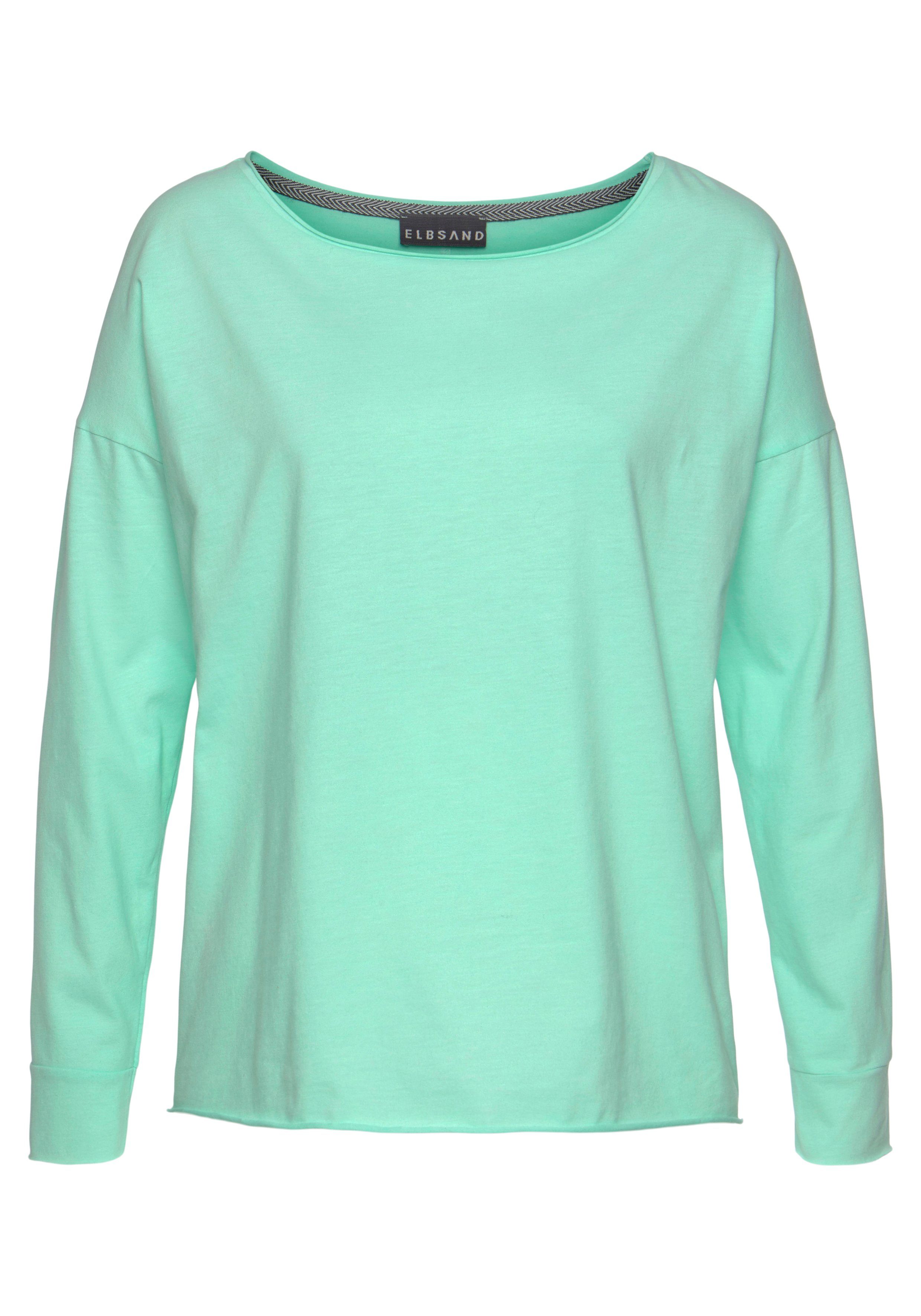Elbsand Shirt met lange mouwen Raina met logoprint op de rug, longsleeve van katoenmix
