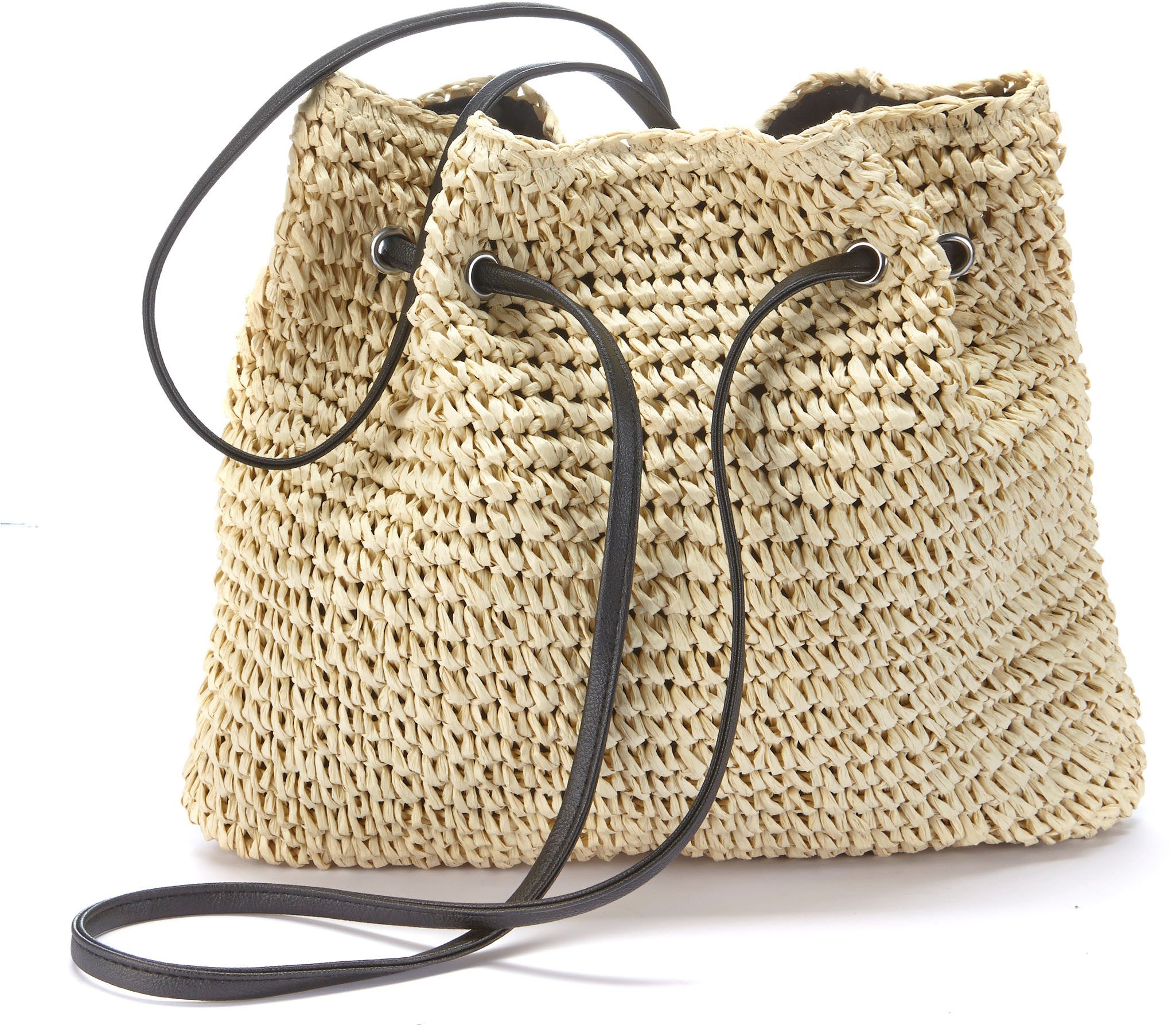 Lascana Schoudertas Strandtas van papierstro, handtas, schoudertas vegan