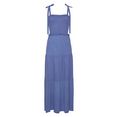 lascana maxi-jurk met breed gesmokt deel blauw
