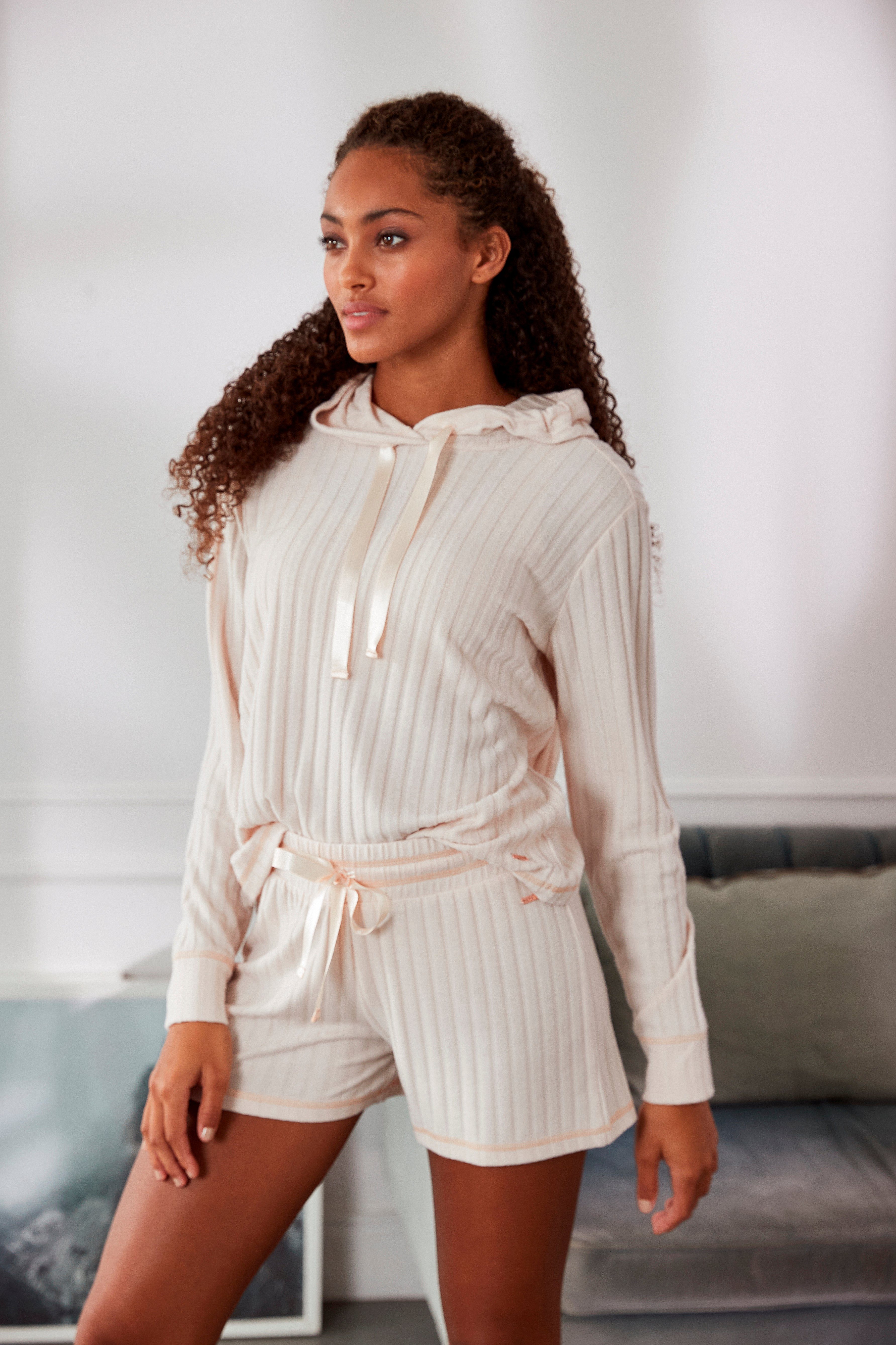 s.Oliver RED LABEL Beachwear Shirt met lange mouwen Capuchon met satijnband