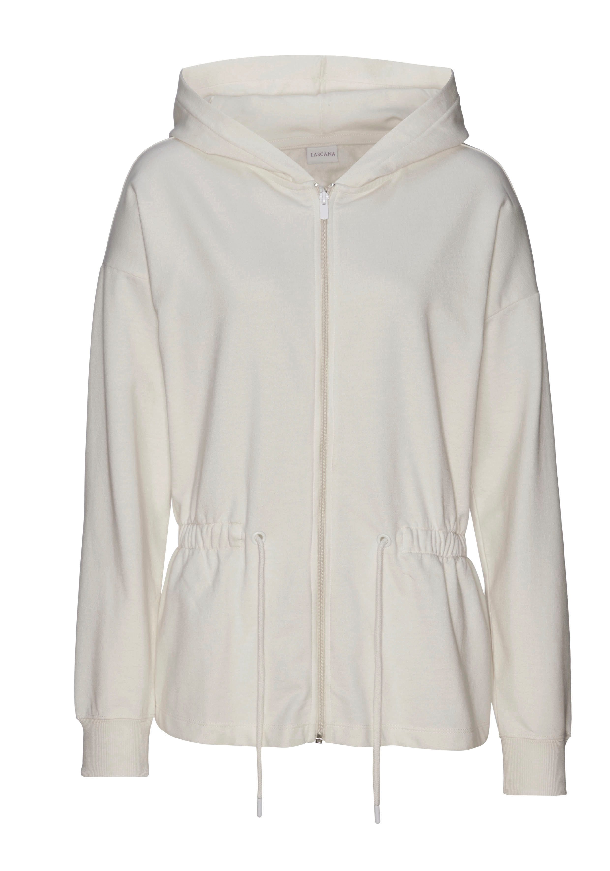 Lascana Sweatvest met tunnelkoord in de taille, loungewear, loungepak tops & hoodies maat 32/34 grijs