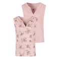 lascana tanktop in modieuze blouse-look (set van 2) roze