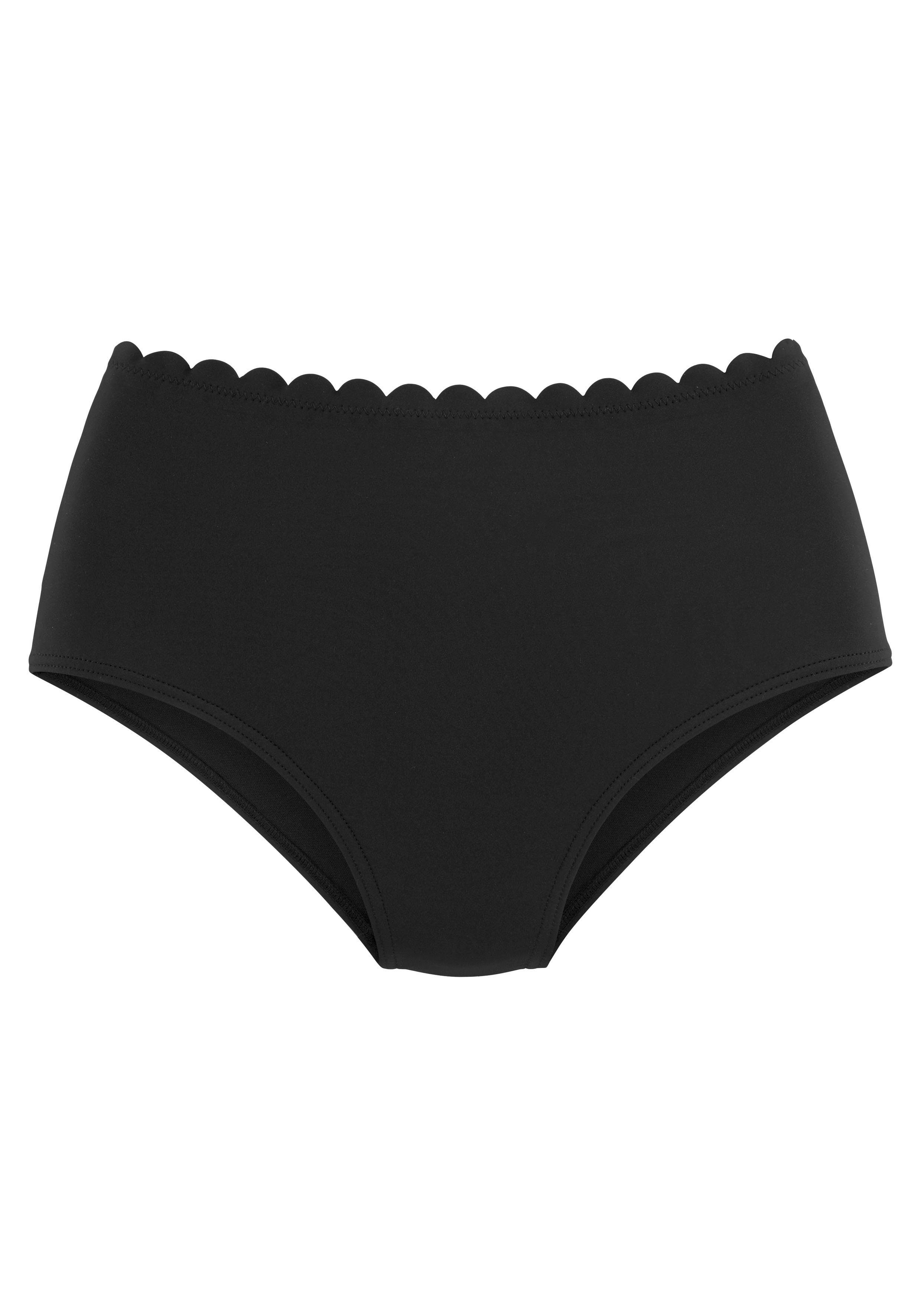 Lascana Highwaist-bikinibroekje Scallop met gelaserd schulprandje