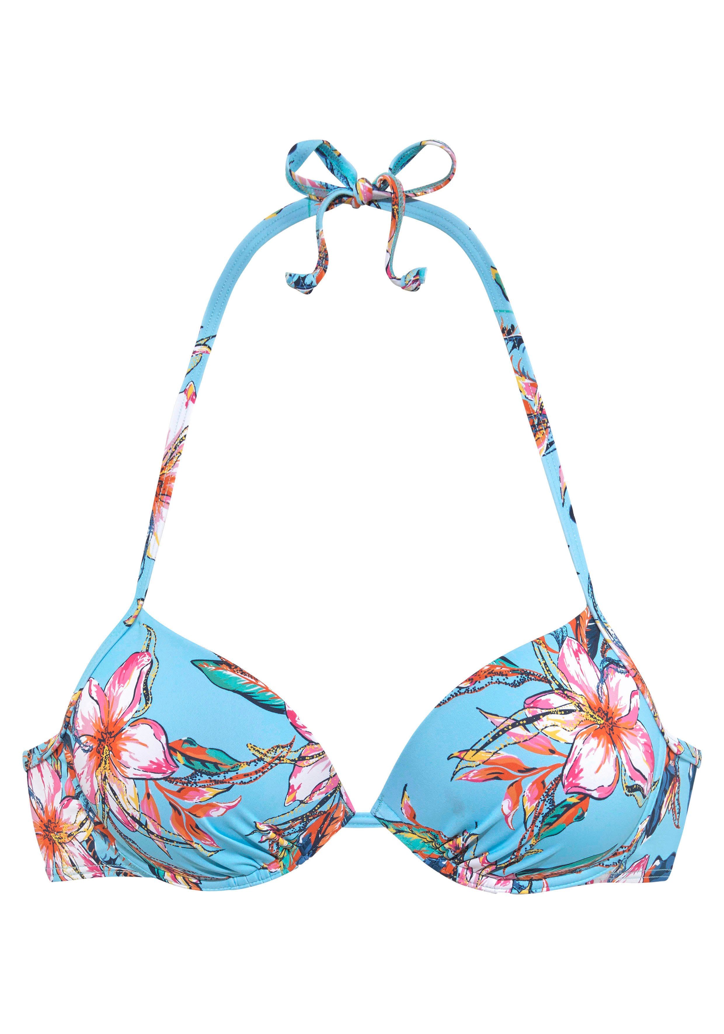 Lascana Push-upbikinitop MALIA met tropische print