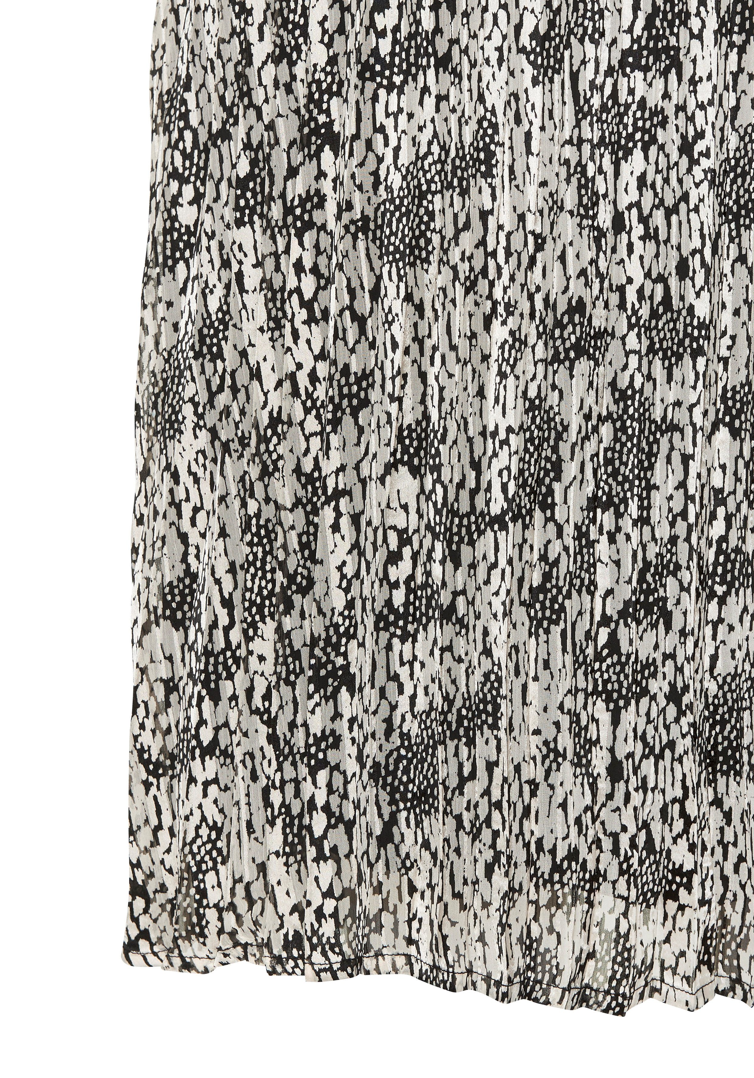 Lascana Plissérok van lichte chiffonstof, midirok met aloverprint, zomers