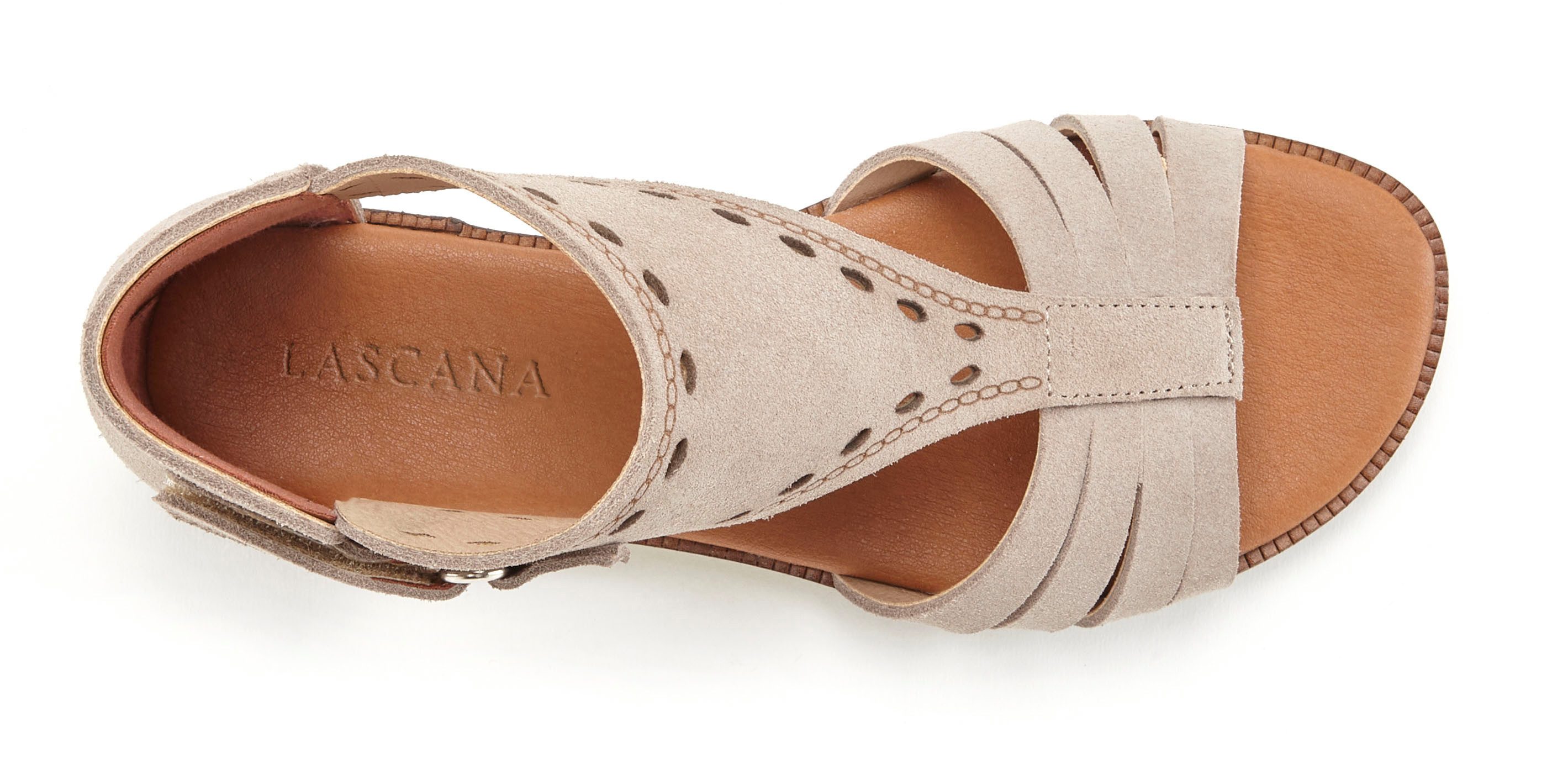 Lascana Sandalen Zomerschoen Sandalette, zomerschoen van hoogwaardig leer met kleine uitsparingen